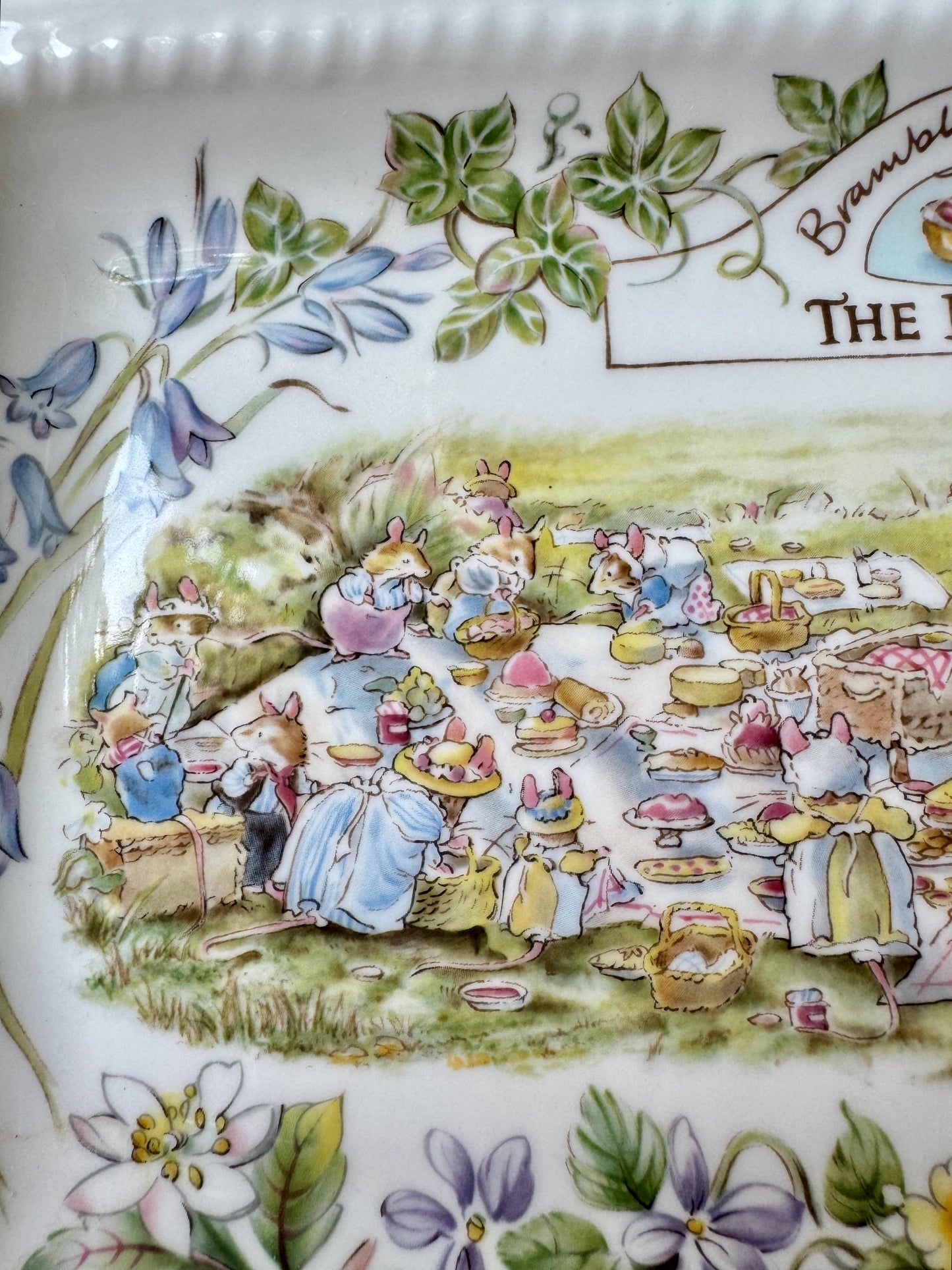 Very Rare Vintage Brambly Hedge The Picnic Plate Royal Doulton 1989, Rare Sandwich Tray, Storybook Mice, Unused Vintage Collector's Gift, UK