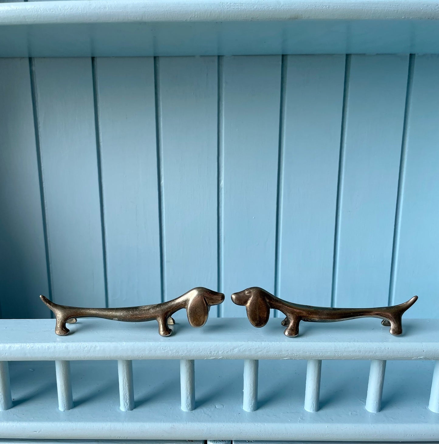 Beautiful Vintage Dachshund Silver Metal Knife Rests, Previously Loved French Antique, Collectors Item, Lovely Gift, Made In France In 1970