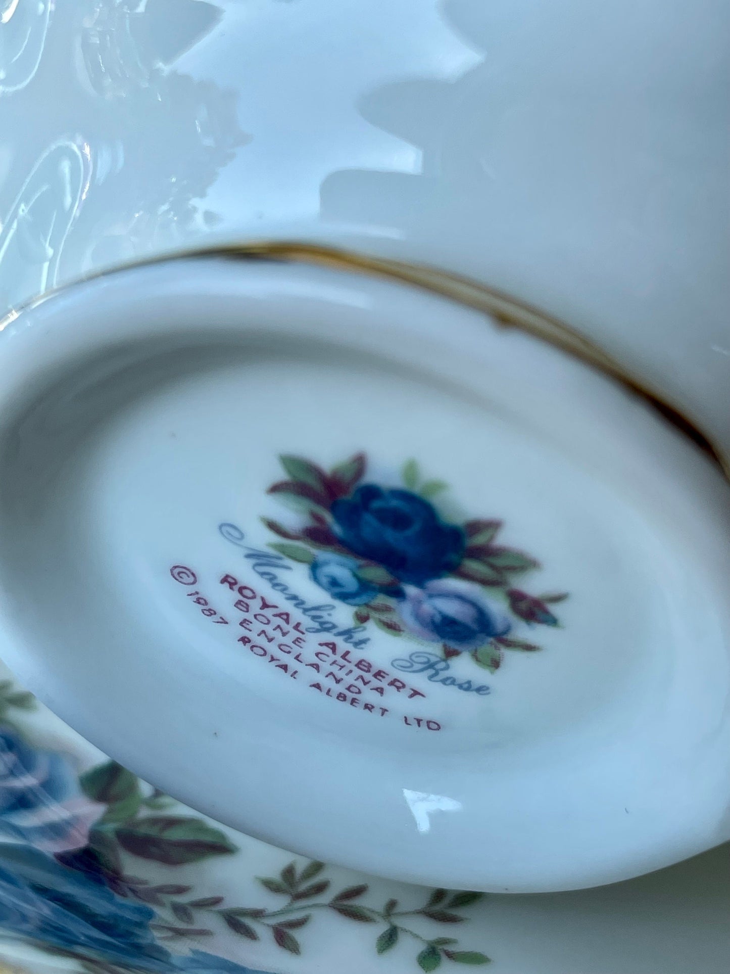 Beautiful Vintage Male Sized Royal Albert "Moonlight Rose" Teacup & Saucer, Made in England, Previously Loved, Display Piece, High-Tea Party