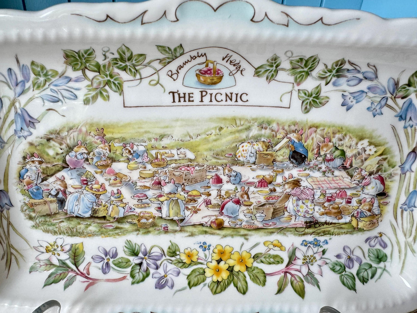 Very Rare Vintage Brambly Hedge The Picnic Plate Royal Doulton 1989, Rare Sandwich Tray, Storybook Mice, Unused Vintage Collector's Gift, UK