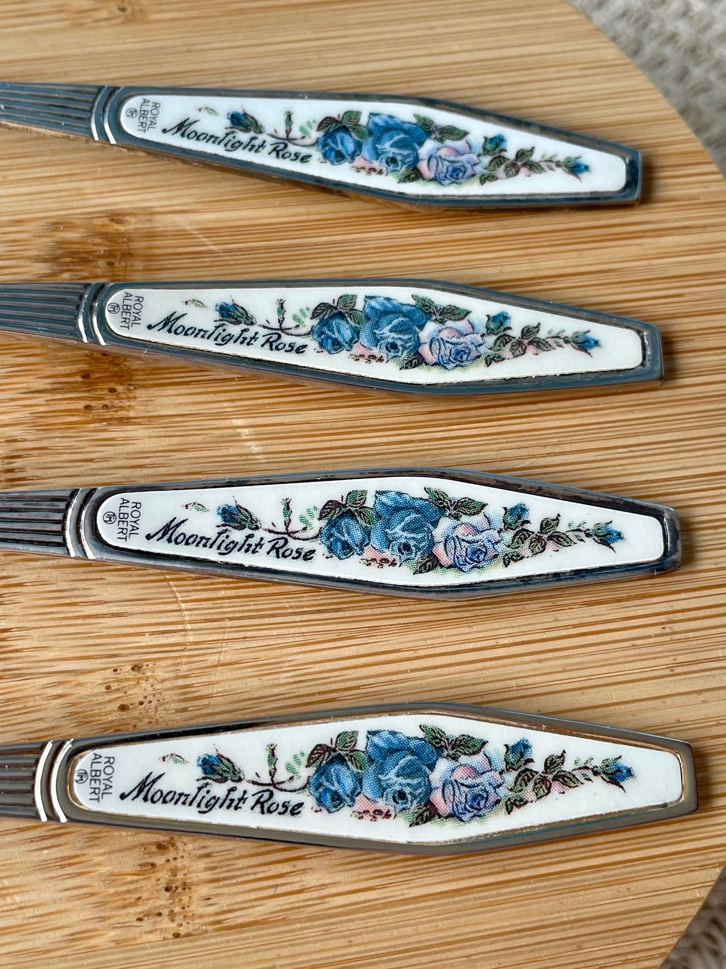 Vintage Royal Albert "Moonlight Rose" TeaSpoon, 4 Spoons Available, Silver Plated, Previously Loved Vintage, For HighTea, Made In England