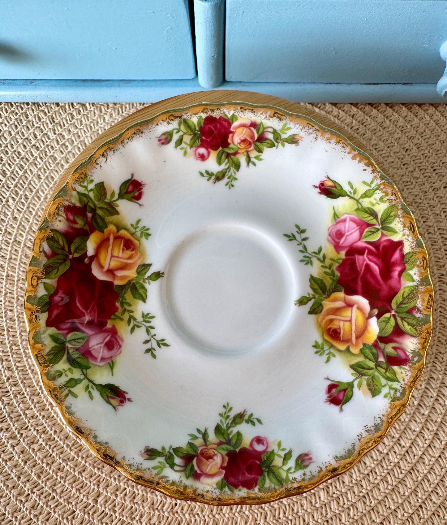 Vintage Royal Albert 25th Anniversary 'Old Country Roses' CoffeeCup and Saucer, Fine Bone China, Special Edition Royal Albert, England