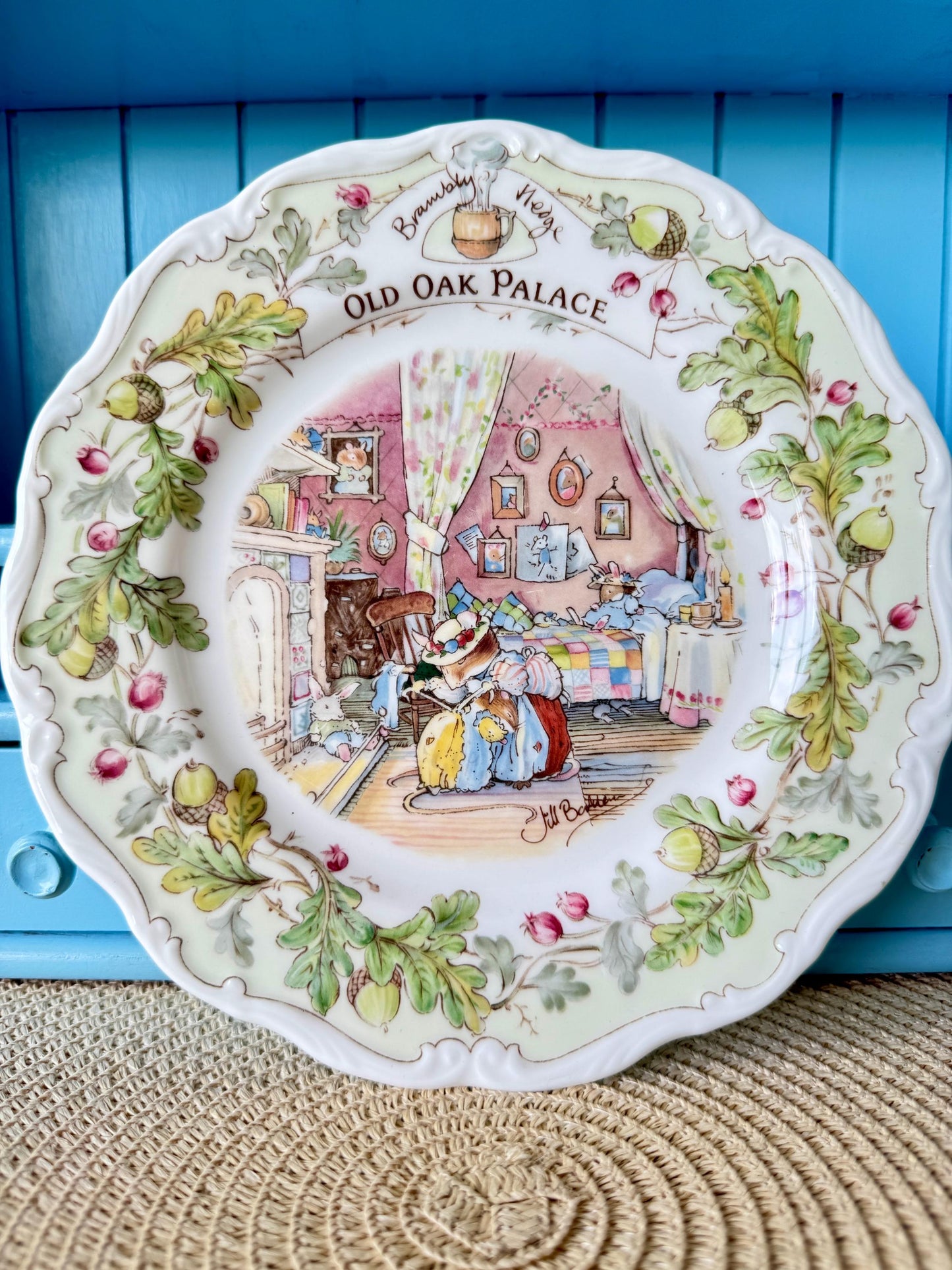 Vintage Royal Doulton "Brambly Hedge" Old Oak Palace Plate, Primrose Woodmouse plate, 8Inch Plate, Jill Barklem, Bone China, Made in England