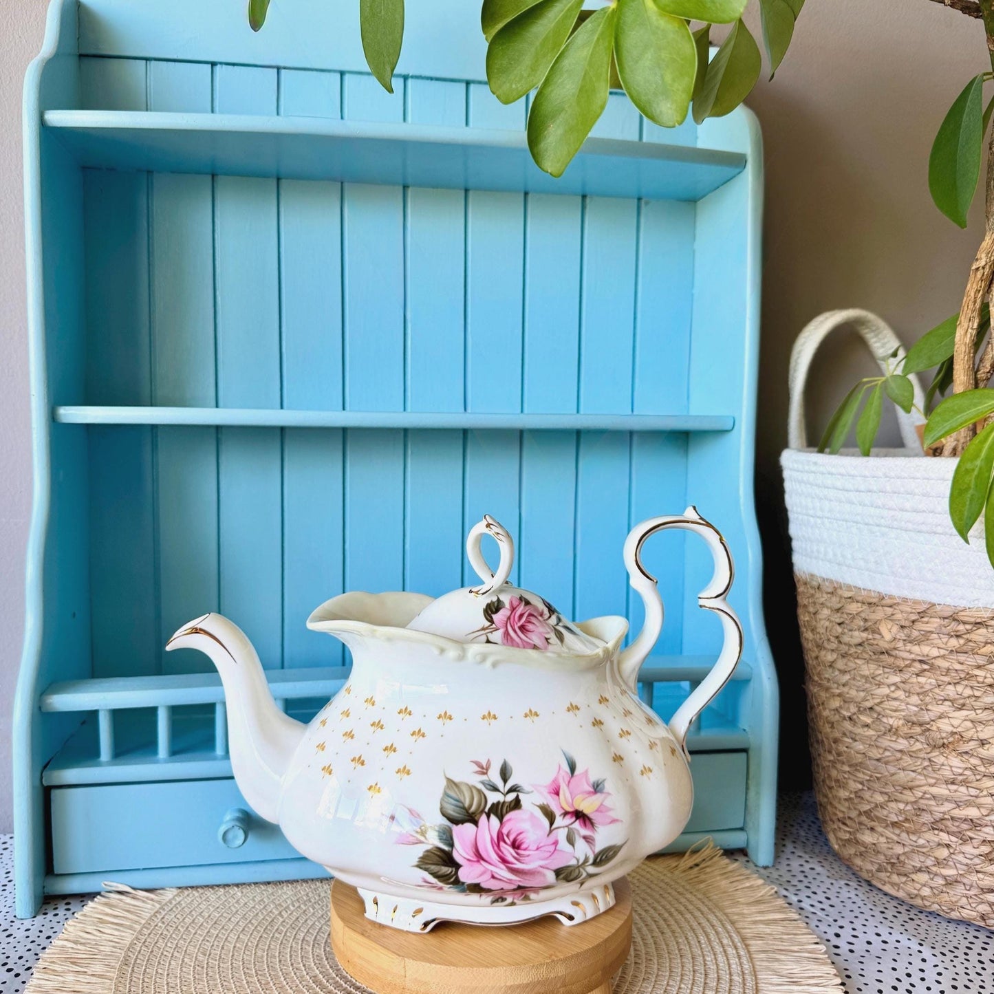 Extremely Rare Royal Albert Marie Louise Teapot, Rarer Than Senorita, Vintage Collectors Piece, Hard 2 Find, 10 Inch Teapot, Made in England