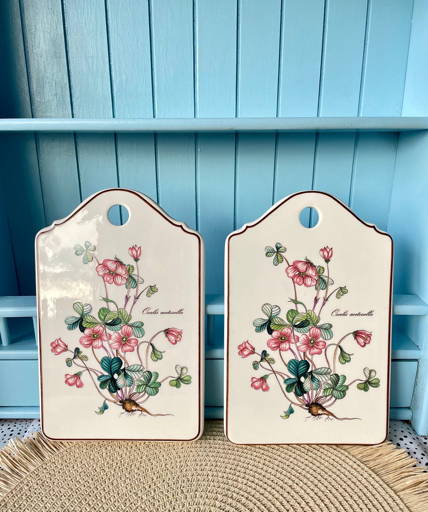 Vintage Villeroy & Boch "Botanica" Cheese Plate, Cheese Board, Oxalis Acetosella Design, Porcelain Germany, Previously Loved, 2 Available