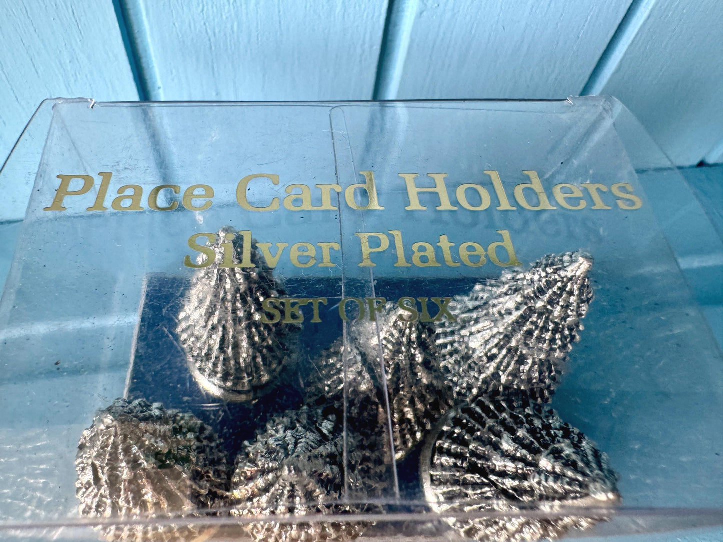 Set of 6 Christmas Tree Place Card Holders, Miniature Silver Tone Metal Table Decor, Name Card Display, Dinner Party Supplies, Event Props