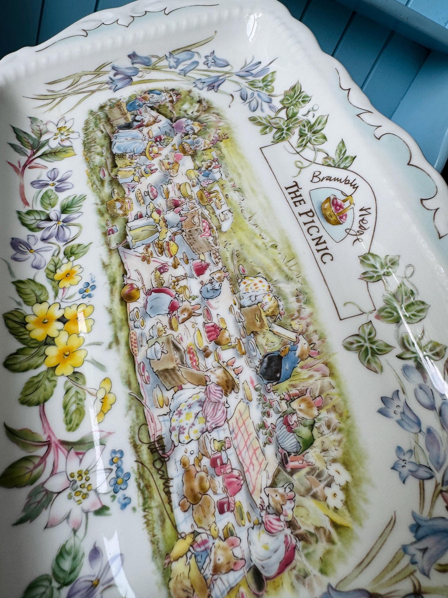 Very Rare Vintage Brambly Hedge The Picnic Plate Royal Doulton 1989, Rare Sandwich Tray, Storybook Mice, Unused Vintage Collector's Gift, UK