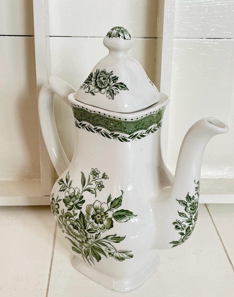 Vintage Green Floral Stratford Teapot by W.H. Grindley & Co, Previously Loved Timeless Elegance, Perfect Addition to Your Teatime Collection