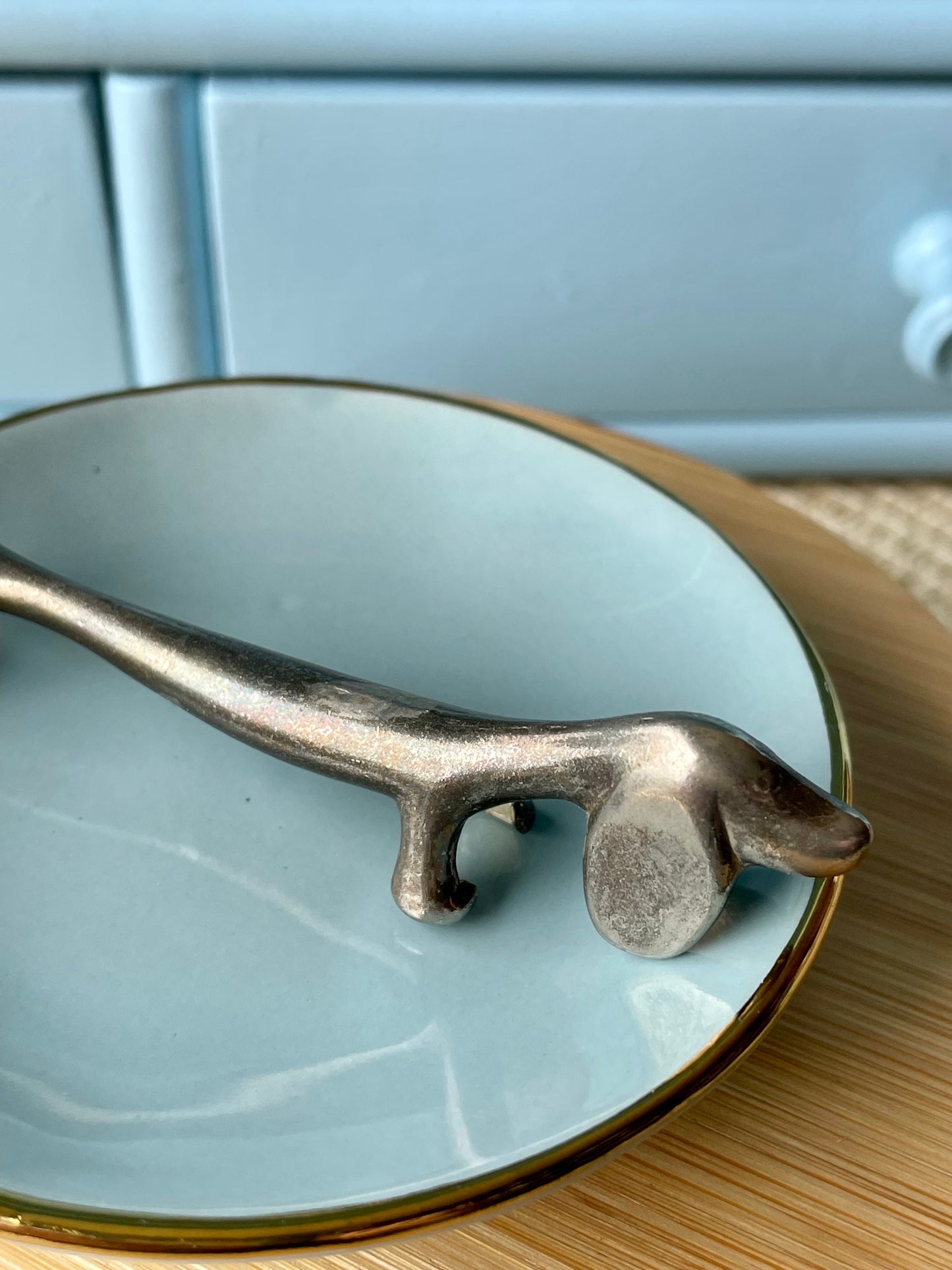 Beautiful Vintage Dachshund Silver Metal Knife Rests, Previously Loved French Antique, Collectors Item, Lovely Gift, Made In France In 1970
