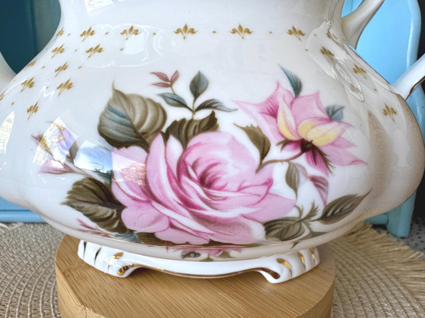 Extremely Rare Royal Albert Marie Louise Teapot, Rarer Than Senorita, Vintage Collectors Piece, Hard 2 Find, 10 Inch Teapot, Made in England
