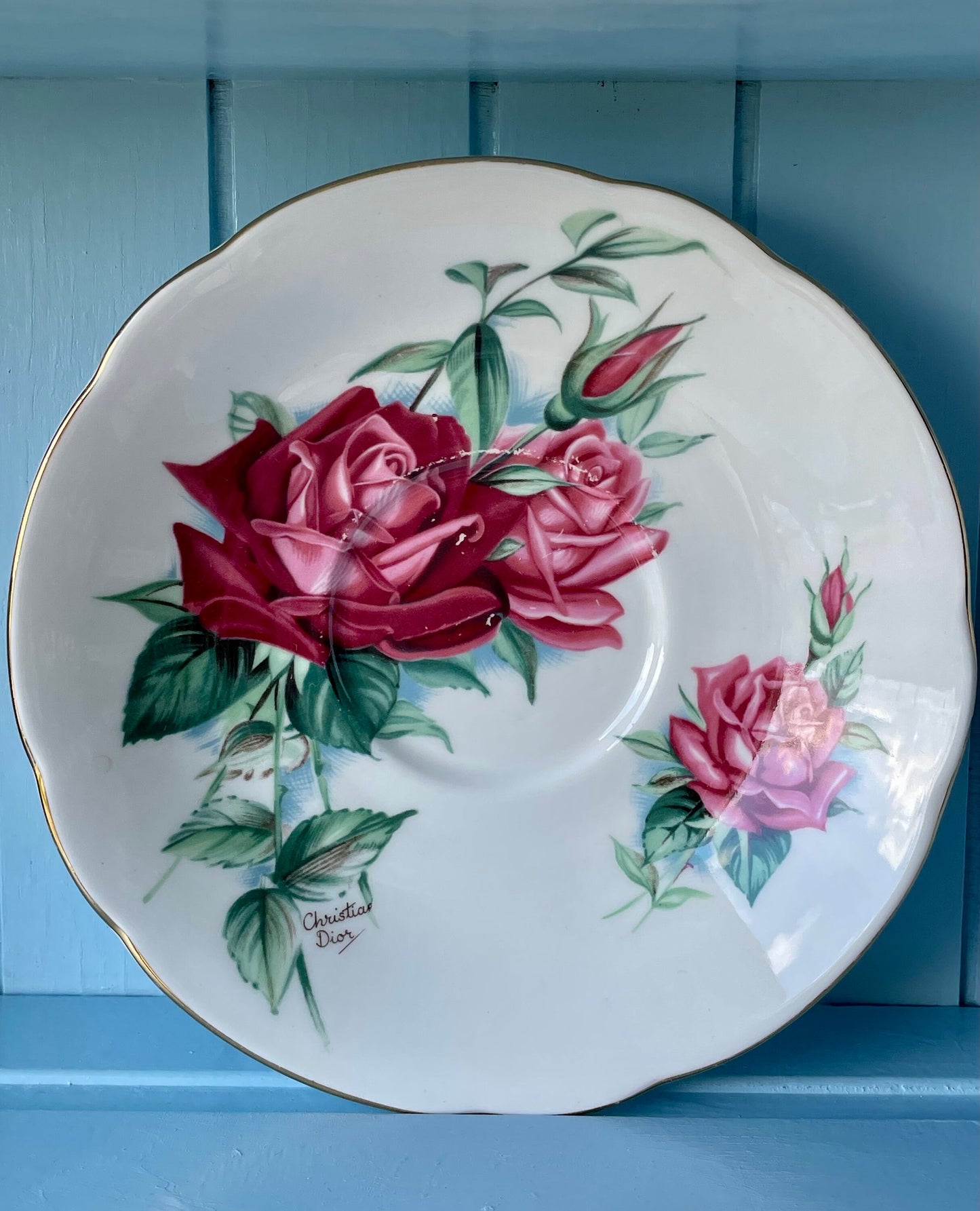 Very Rare Vintage Paragon 'Christian Dior' TeaCup And Saucer, Truly Unique find, Previously Loved, Special Edition, Christian Dior Signature