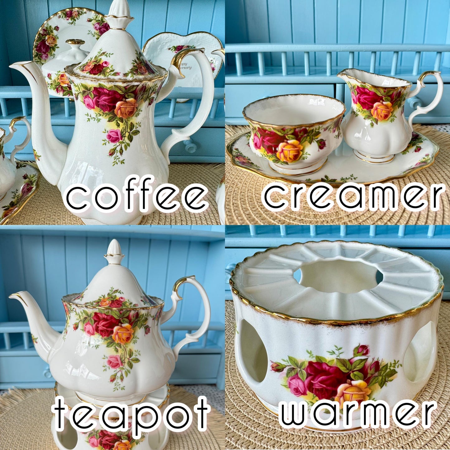 Vintage Royal Albert "Old Country Roses" Different Sized TeaCups, CoffeePot, TeaPot, Bone China, Previously Loved, Multiple Items, England