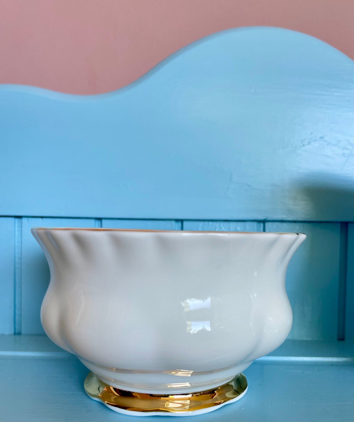 Crisp White Royal Albert "Val D'Or" Gold Creamer Set, Sugar Bowl, Milk Jug & Platter, Bone China England, Previously Loved Vintage, High-Tea