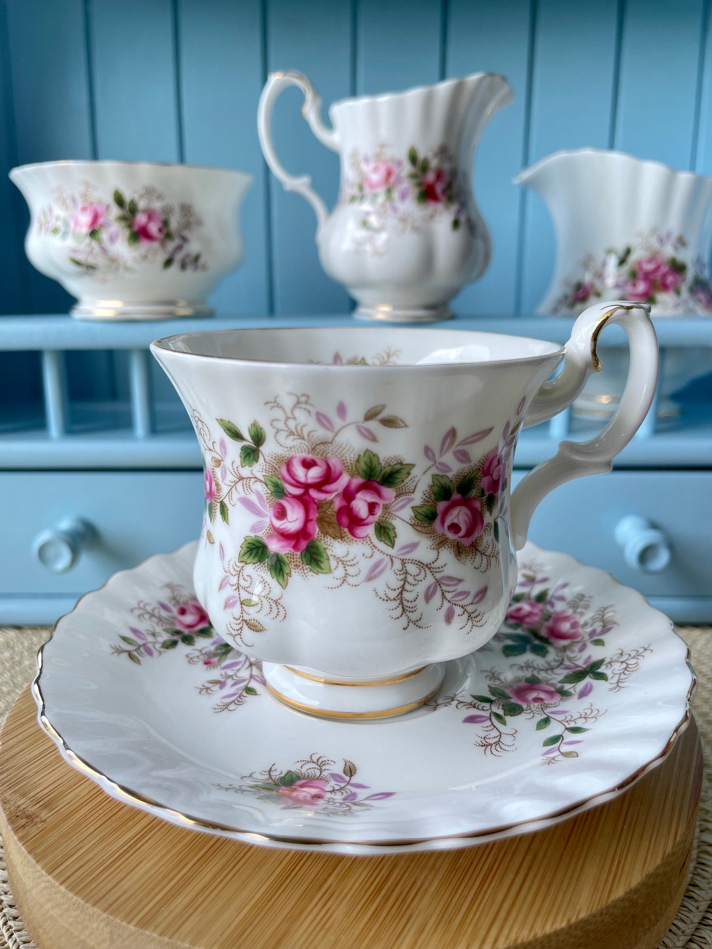 Vintage Royal Albert "Lavender Rose" Lady Sized Coffee Cup & Saucer, Bone China, Previously Loved, HighTea Party, Demitasse, Made England