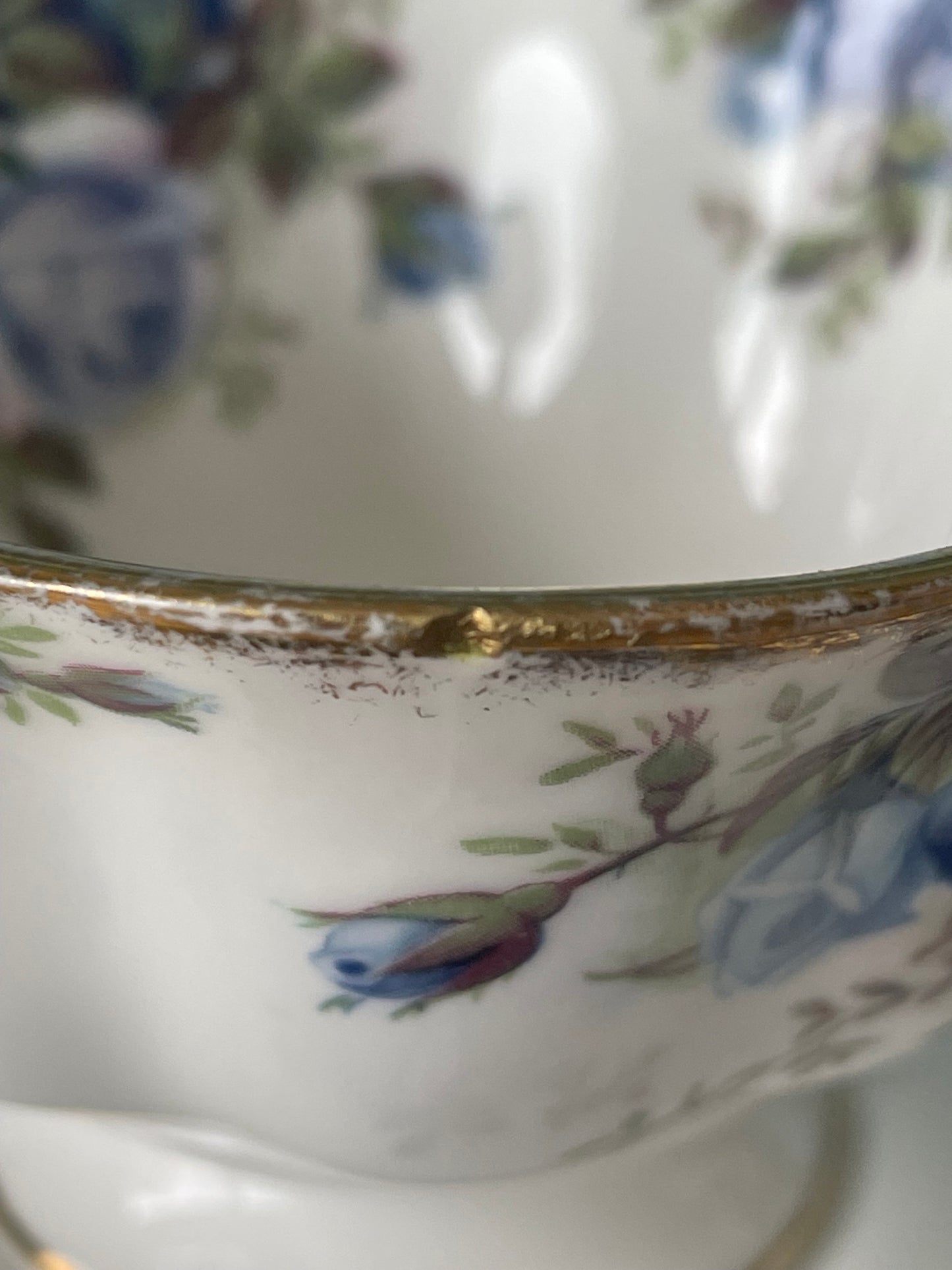Avon Shaped Royal Albert "Moonlight Rose" Teacup & Saucer, Fine Bone China England, Previously Loved, Highly Sought After, Used Condition