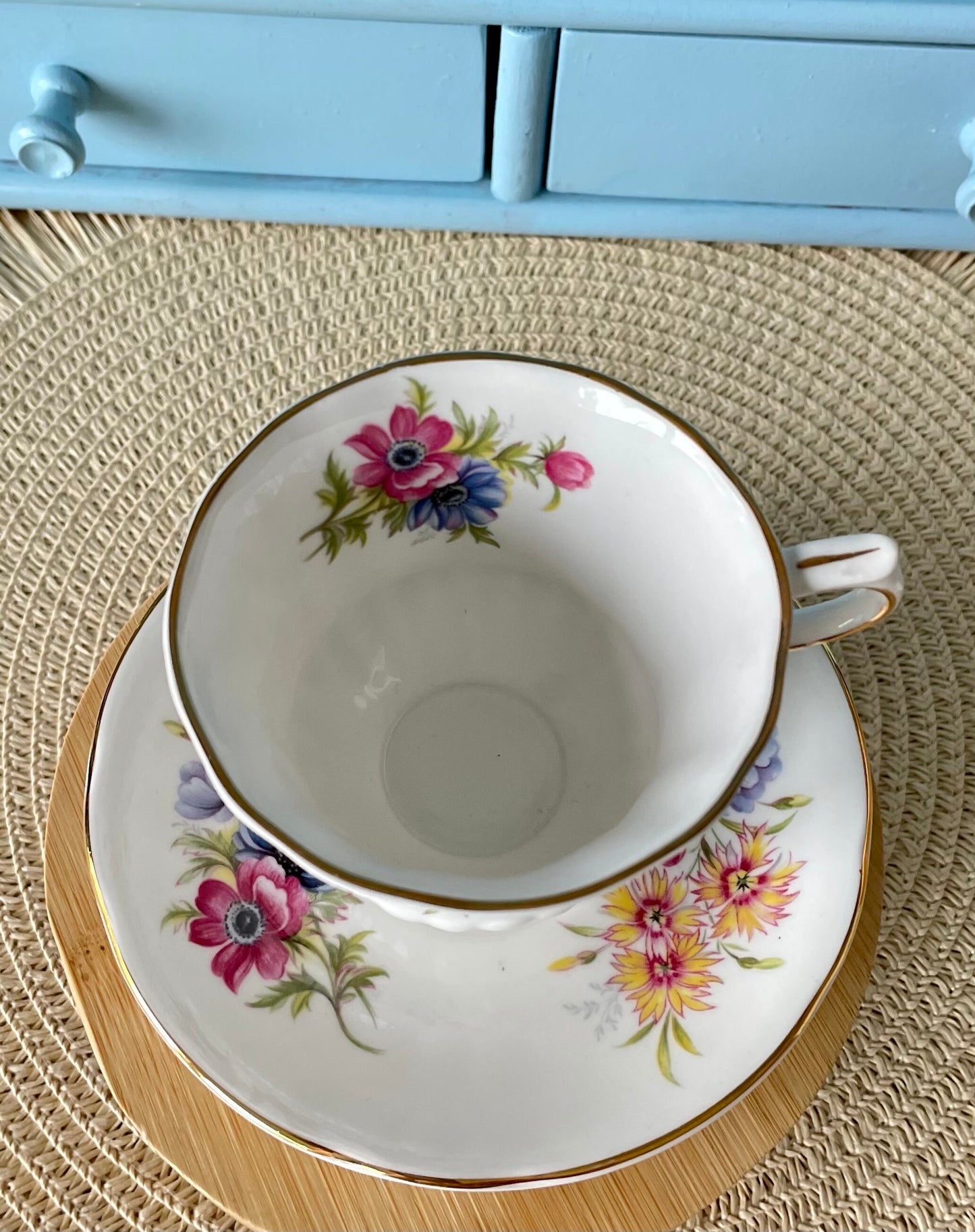 Vintage Beautiful Paragon Flower Festival, English Bone China, Coffee Cup and Saucer, Previously Loved Lady Sized Cup, Lovely Gift, England