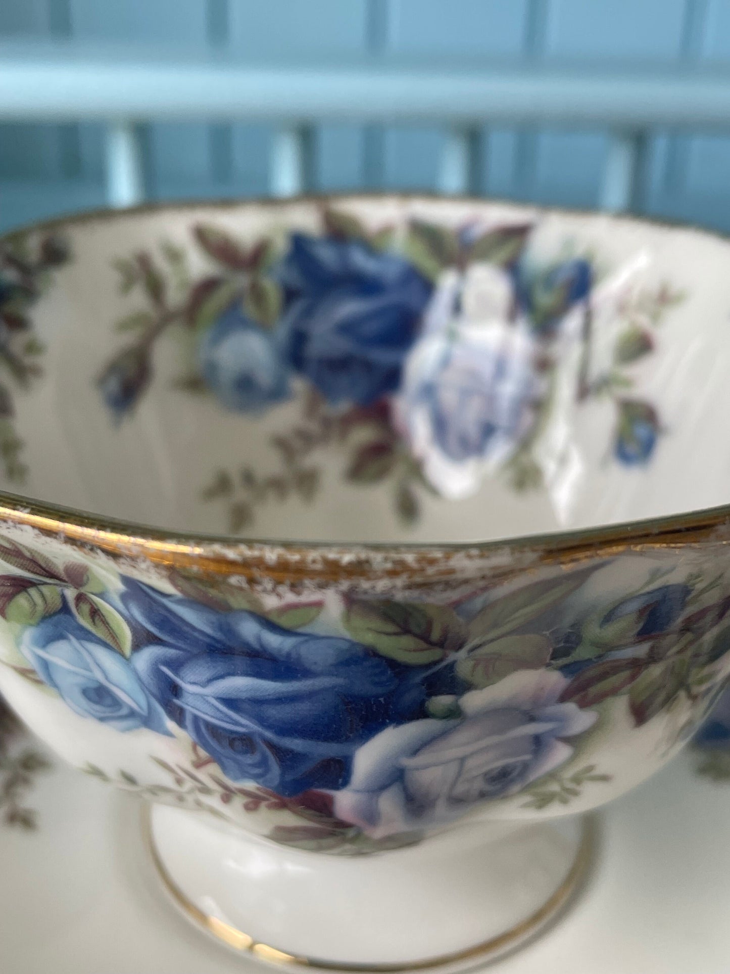 Avon Shaped Royal Albert "Moonlight Rose" Teacup & Saucer, Fine Bone China England, Previously Loved, Highly Sought After, Used Condition