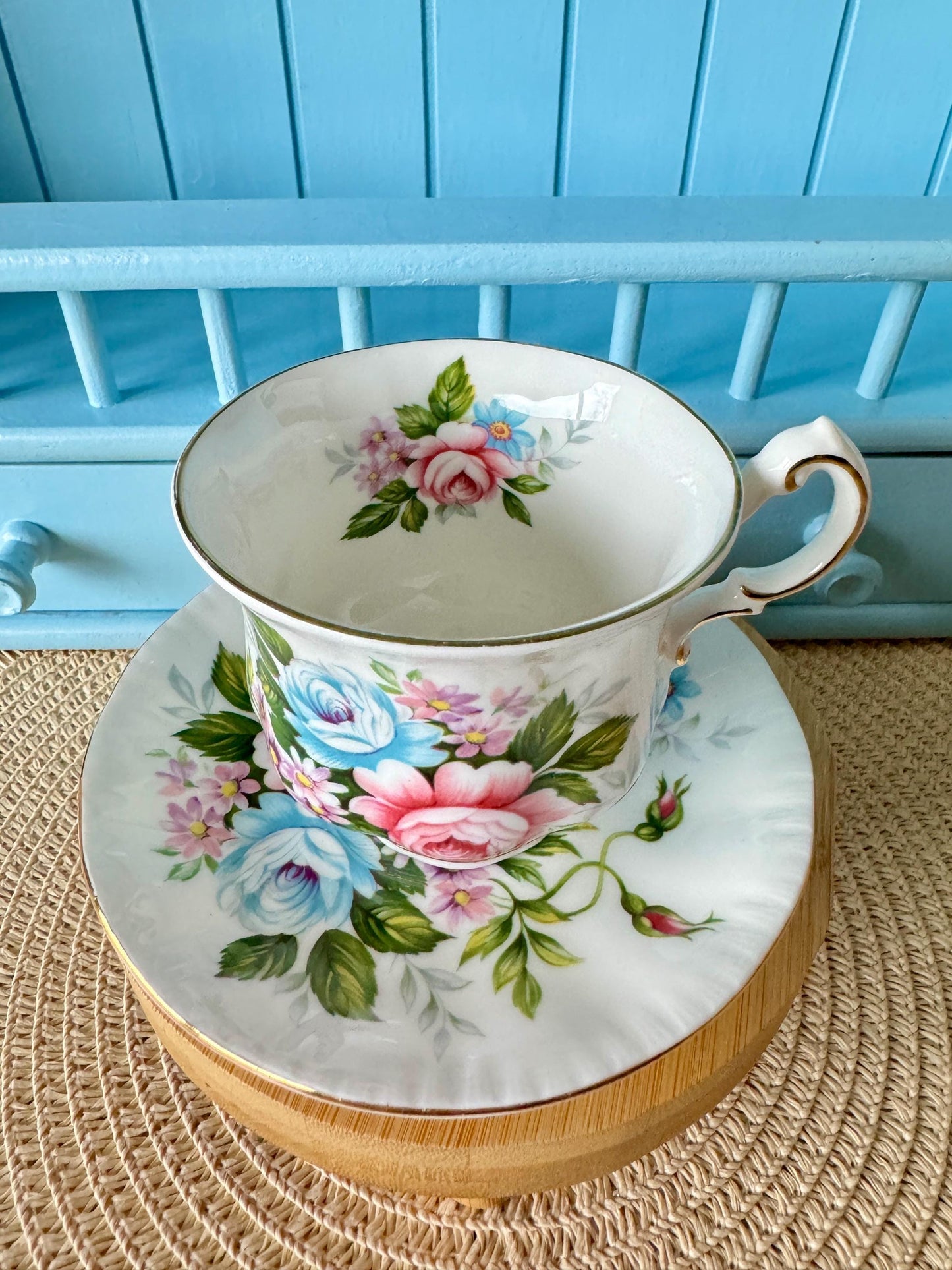 Vintage Beautiful Paragon Flower Festival, English Bone China, Coffee Cup and Saucer, Previously Loved Lady Sized Cup, Lovely Gift, England