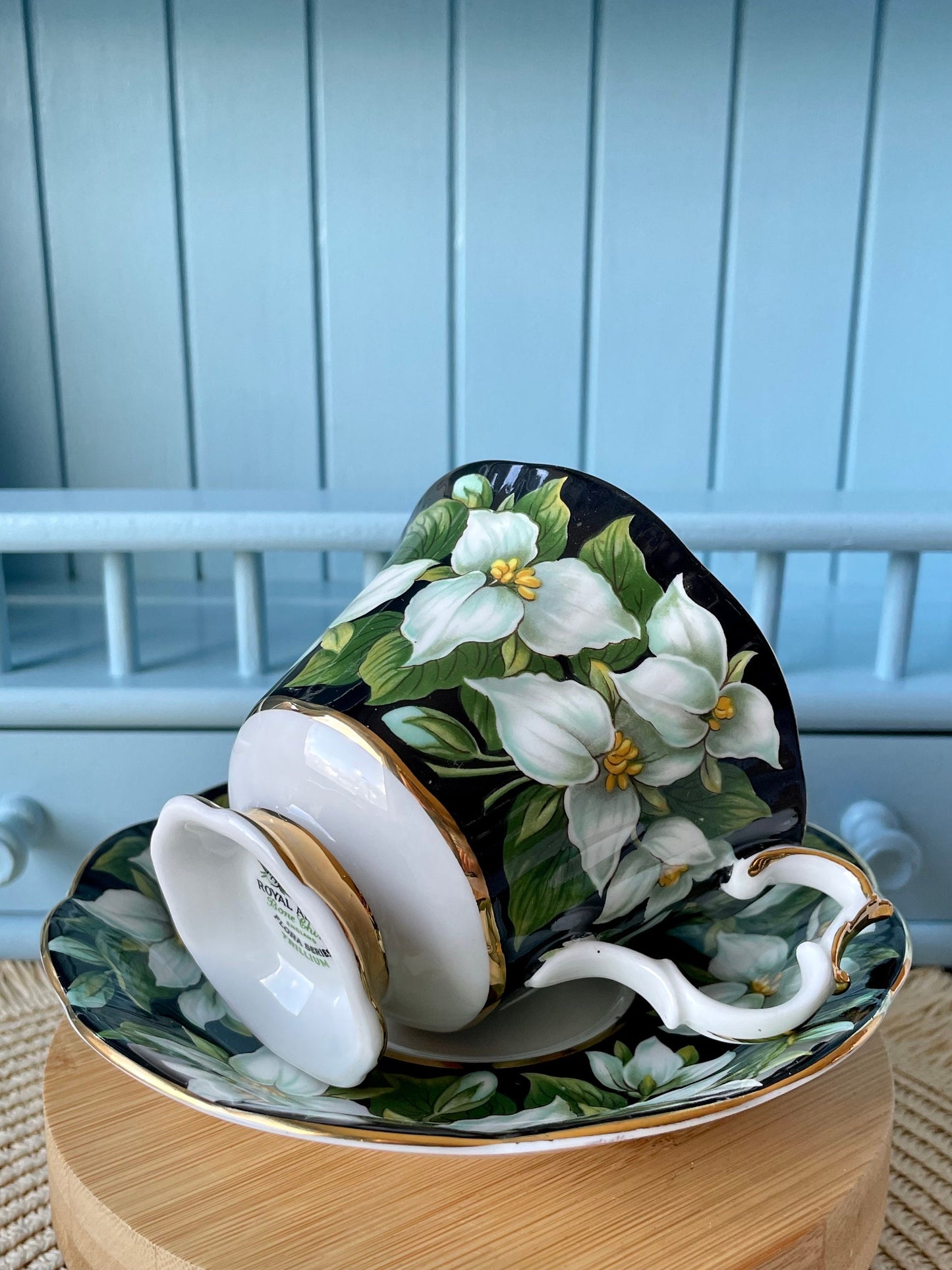 Vintage Royal Albert "Trillium" Provincial Flowers TeaCup & Saucer, Fine Bone China, Previously Loved Vintage, HighTea Party, Male Sized