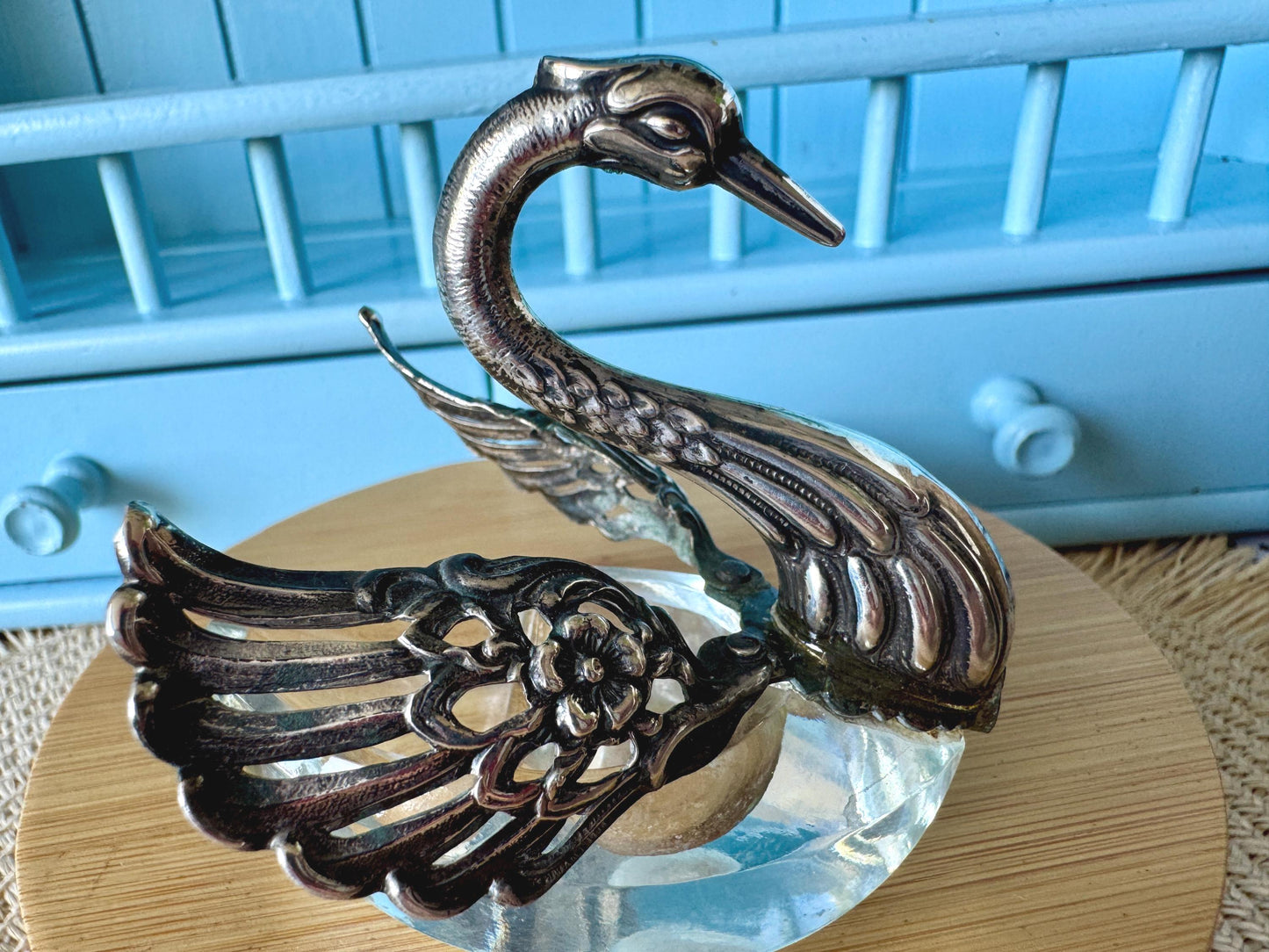 Antique Swan Salt Cellar, Hallmarked 835 silver, AB maker’s mark—likely crafted by Bonebakker & Zoon Amsterdam (c. 1905–1910), Perfect Gift