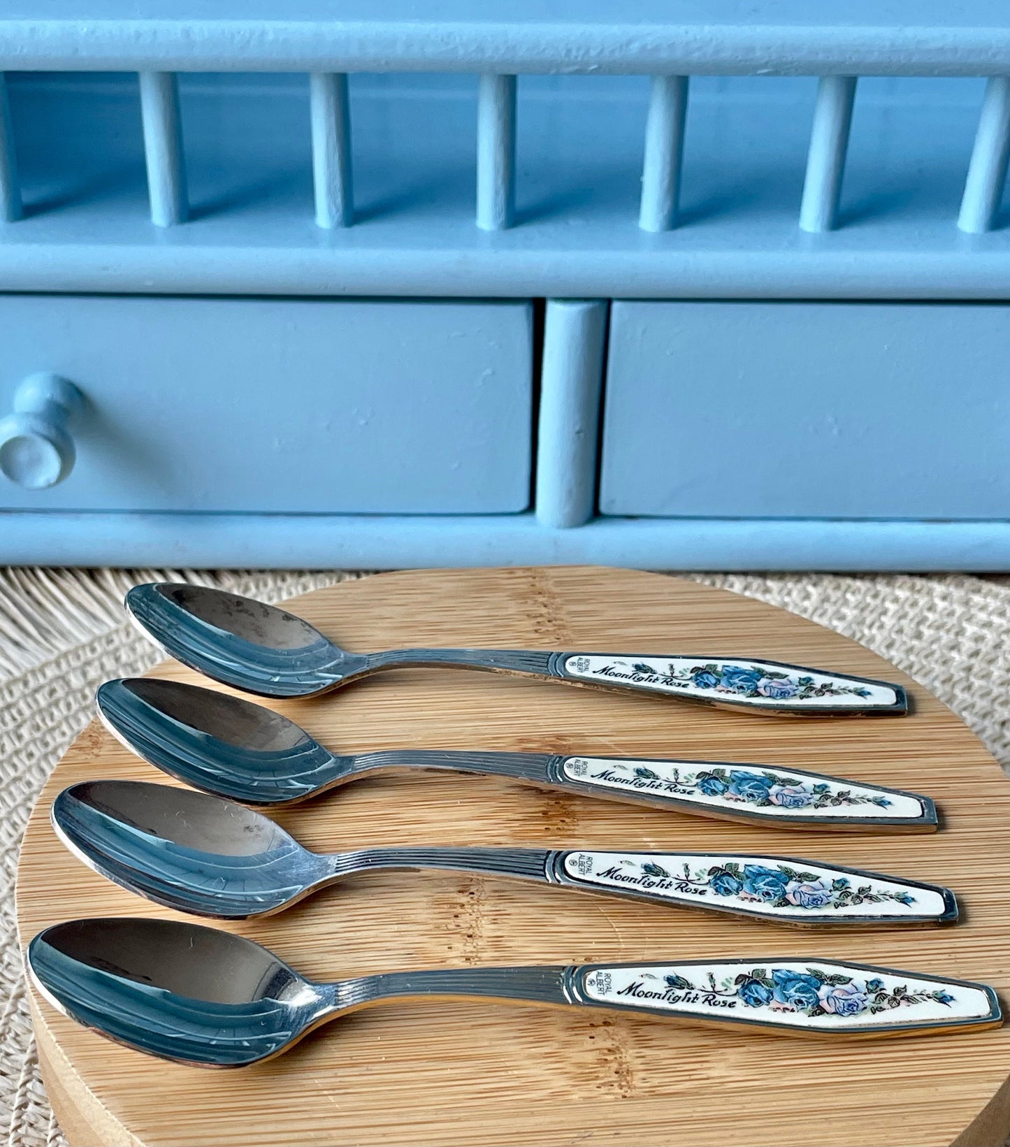 Vintage Royal Albert "Moonlight Rose" TeaSpoon, 4 Spoons Available, Silver Plated, Previously Loved Vintage, For HighTea, Made In England