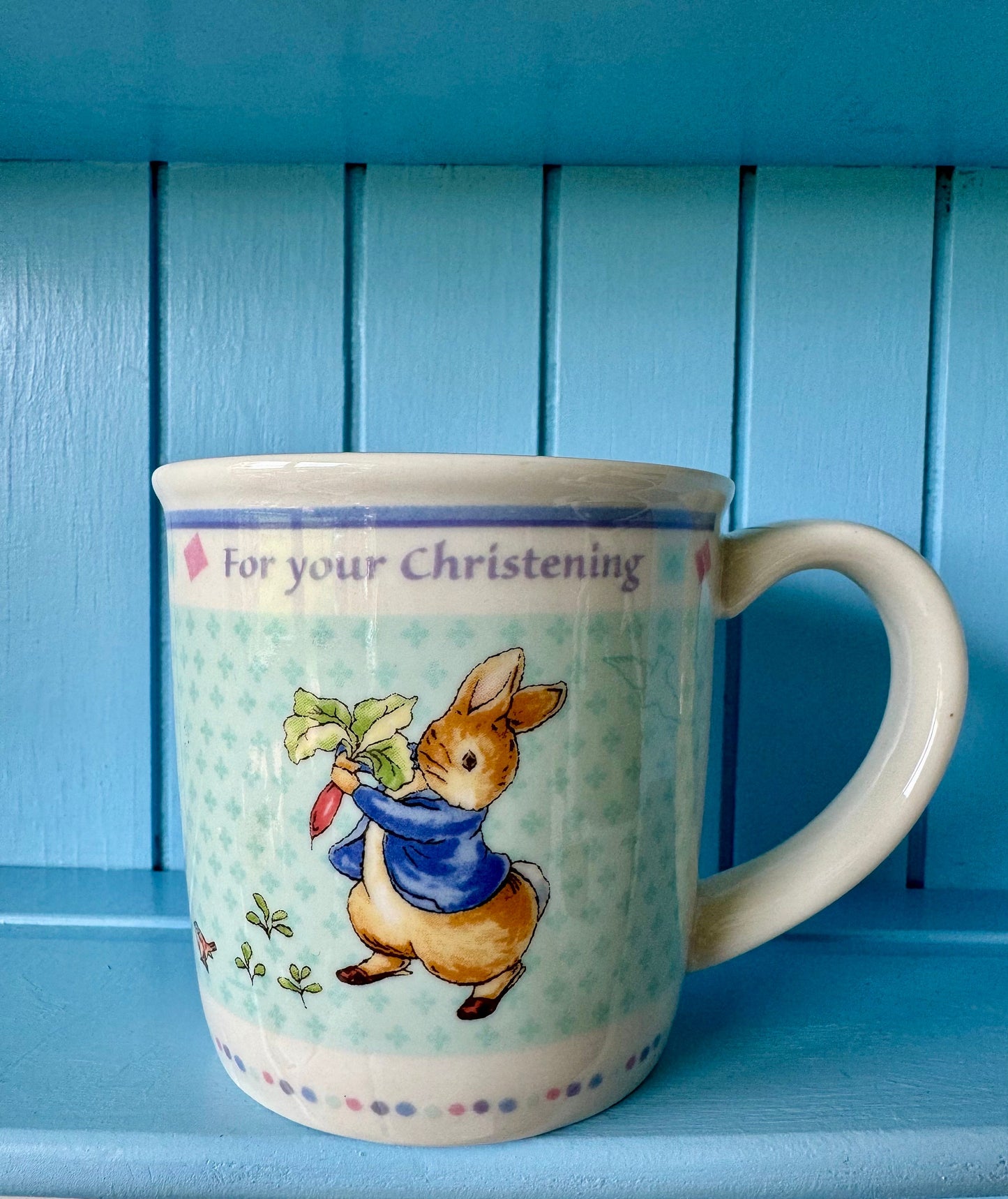 Vintage Wedgwood "Peter Rabbit" Christening Set, 3 Piece Set of Mug, Plate & Bowl, Beatrix Potter, Perfect Christening Gift, Made in England