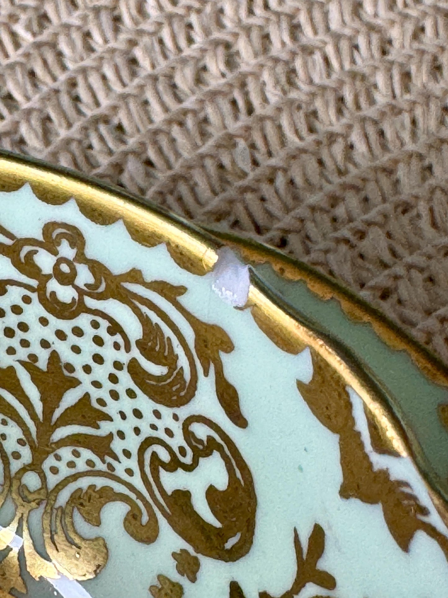 2 Rare Vintage 1940s Paragon Pastel Green Espresso Cup Saucer, Bone China, Floral Design, by Appointment HM Queen Elizabeth, Double Warrant!