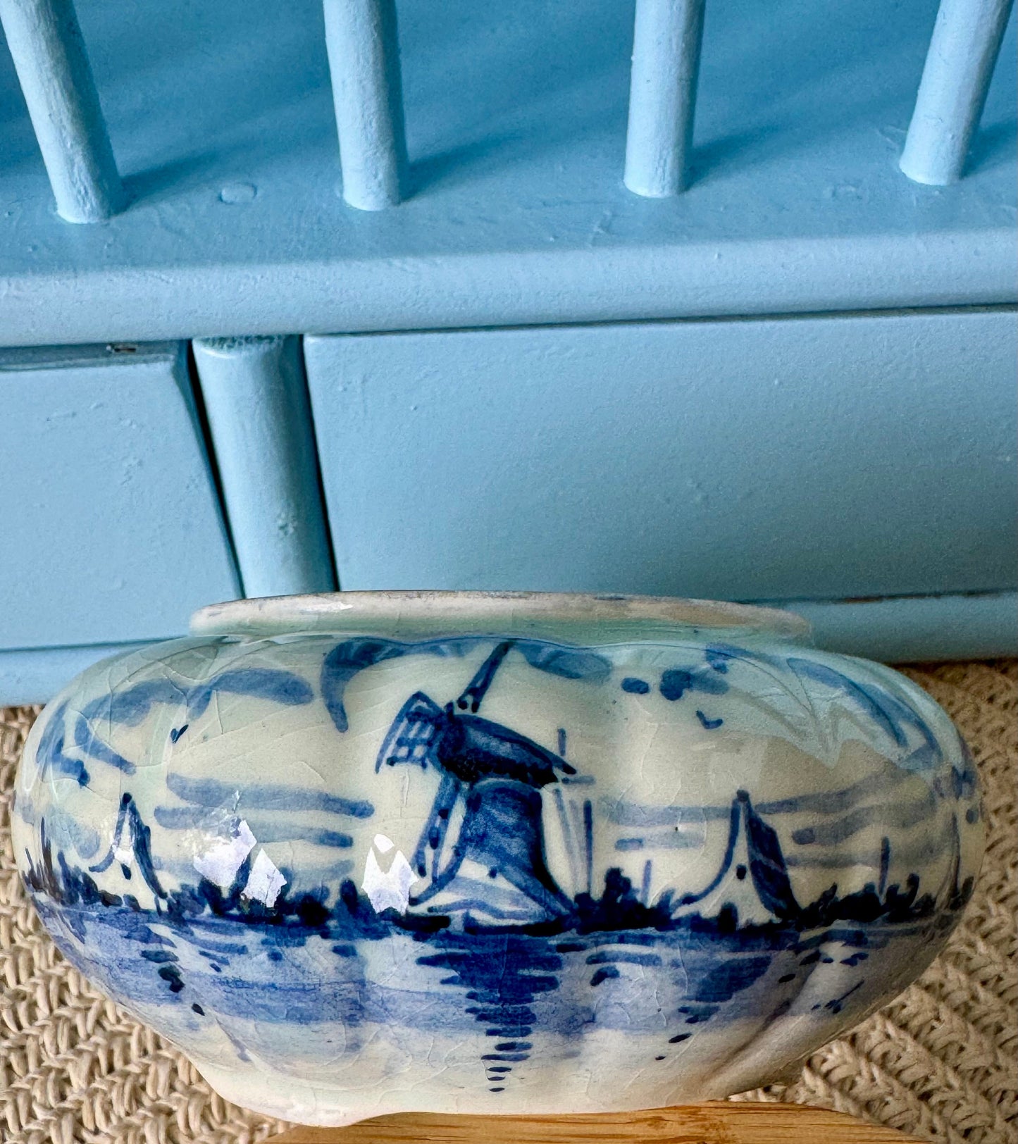 Beautiful Silver Plated Tea Strainer 'Delft Blauw', Previously Loved, Collectors Item, Vintage Gift, Porcelain Drip Bowl, Handpainted Delft