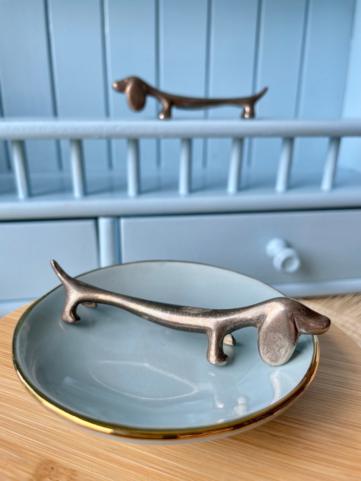 Beautiful Vintage Dachshund Silver Metal Knife Rests, Previously Loved French Antique, Collectors Item, Lovely Gift, Made In France In 1970
