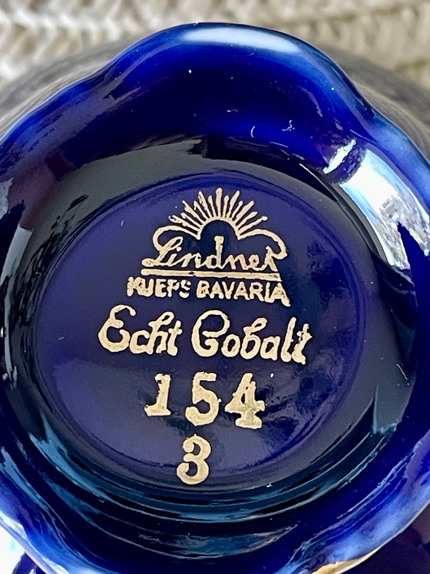 Very Rare Hard to Find Mint Condition, Vintage Lindner Kueps Bavaria Made in Germany Real Cobalt EspressoCup &Saucer, Kobalt Blue, 24 karat