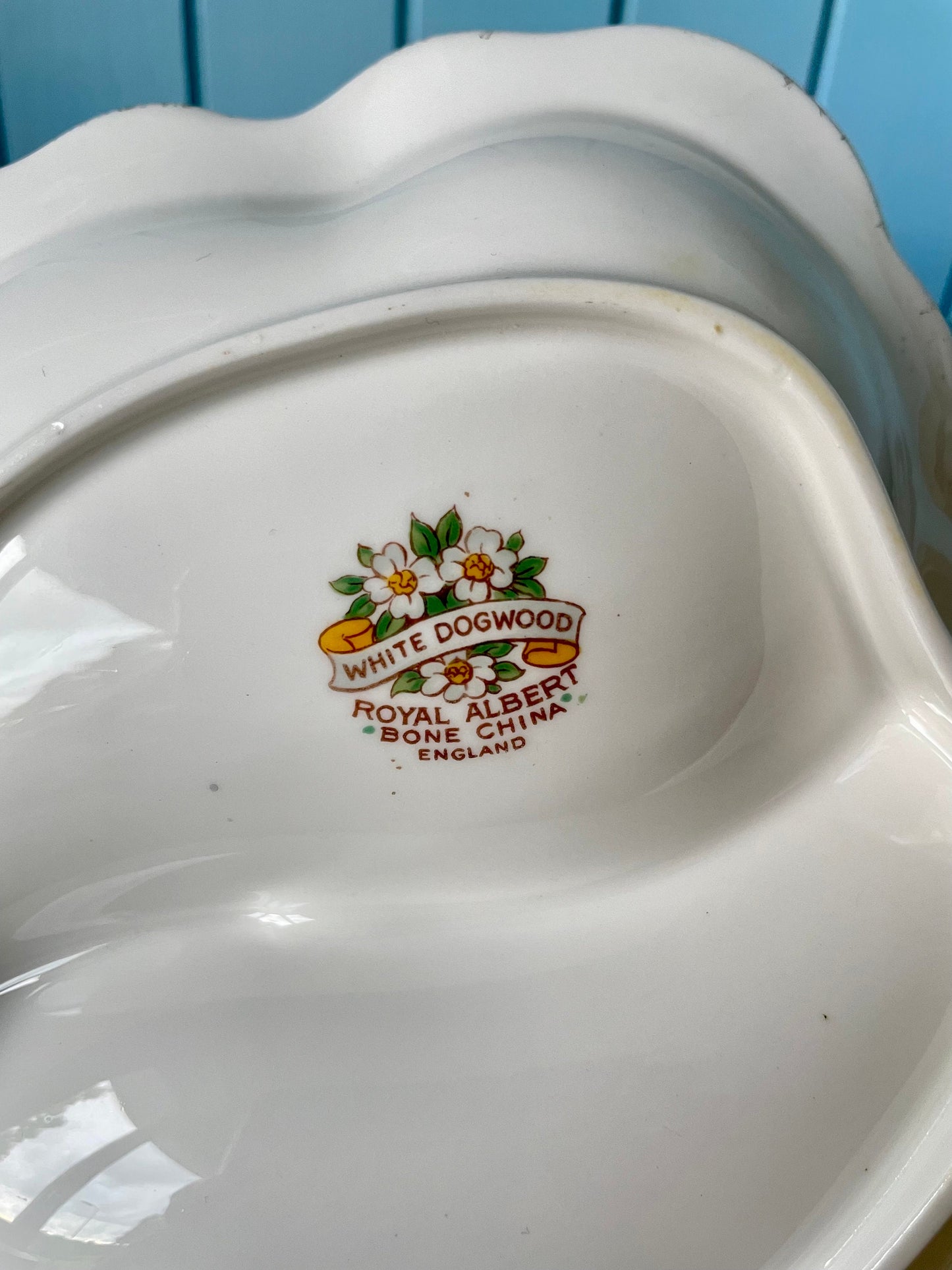 Hard To Find Vintage Royal Albert Dogwood Leaf Shaped Dish, Bonbon Dish, Previously Loved, Perfect For High Tea's Or Add To Collection