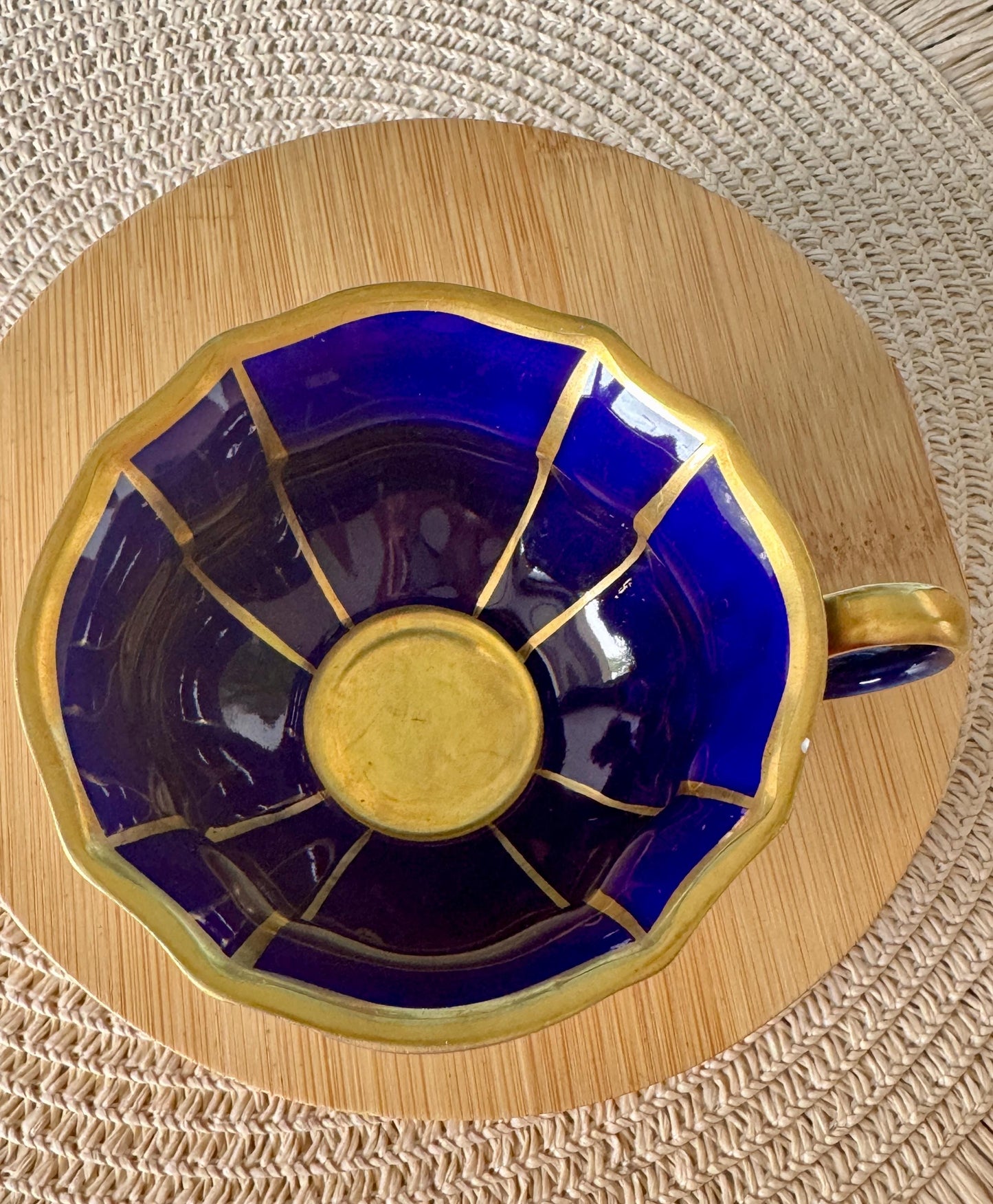Lindner Kueps Echt Cobalt Espresso Cups Set of 4 + Bonus, No Saucers, Vintage German Porcelain, Cobalt Blue & Gold, Bavarian Espresso Cups