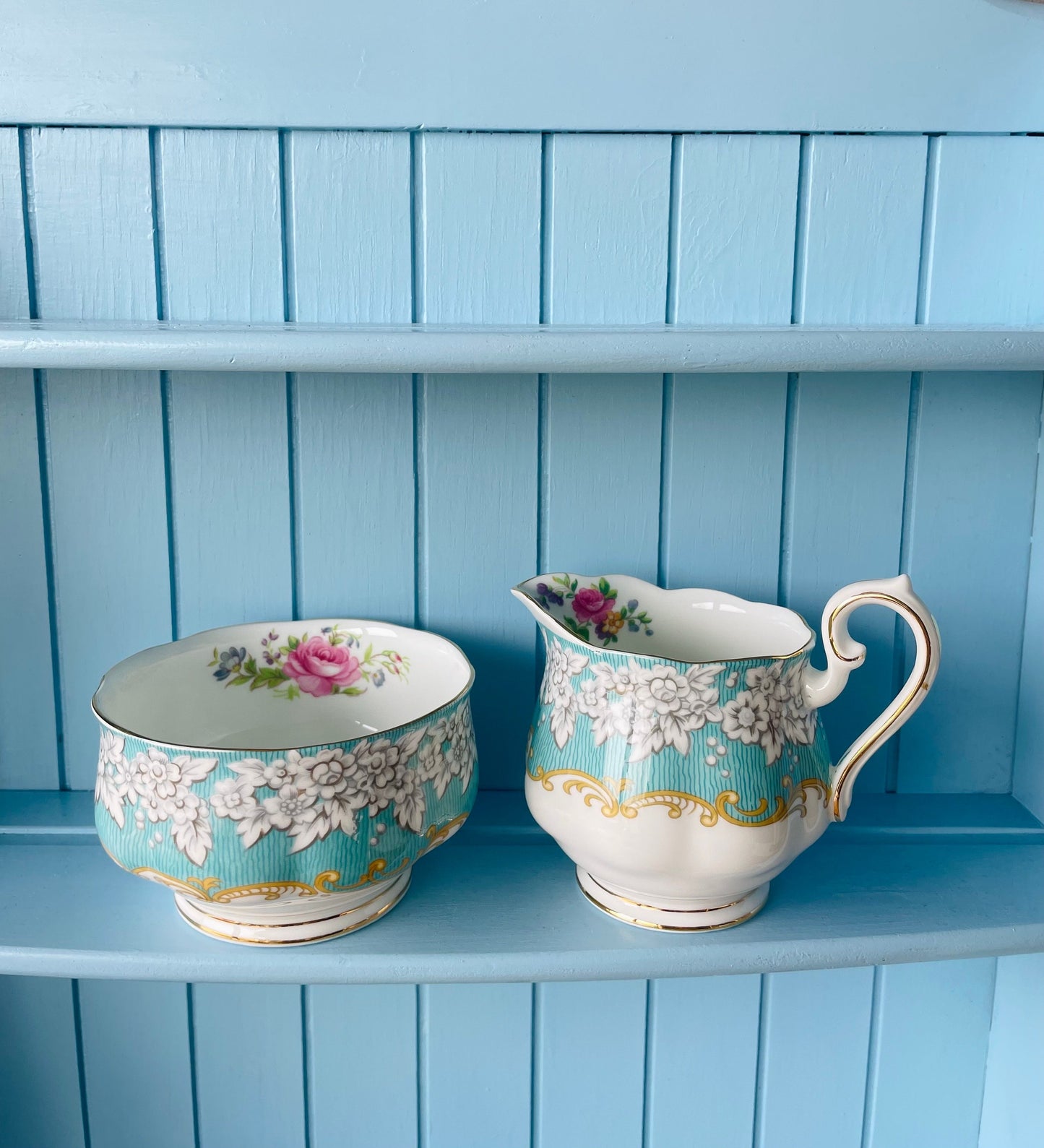 Hard To Find Vintage Royal Albert 'Enchantment' Large Sugar Jar & Large Creamer, Previously Loved, Rare Item, Highly Sought After, England
