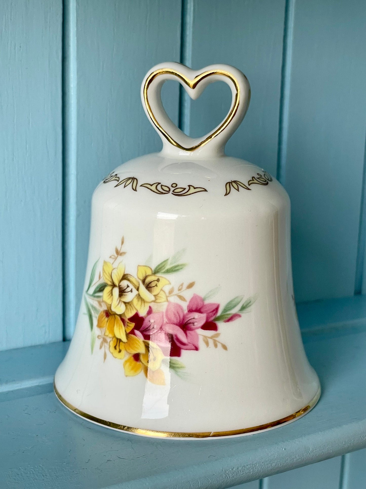 Vintage Golden Crown Bell, Wedding Bell Gift, Fine Bone China, Previously Loved, Perfect Gift For Wedding, Month August, Pretty Antique Bell