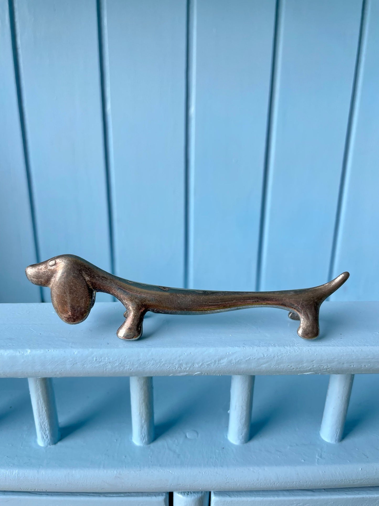 Beautiful Vintage Dachshund Silver Metal Knife Rests, Previously Loved French Antique, Collectors Item, Lovely Gift, Made In France In 1970
