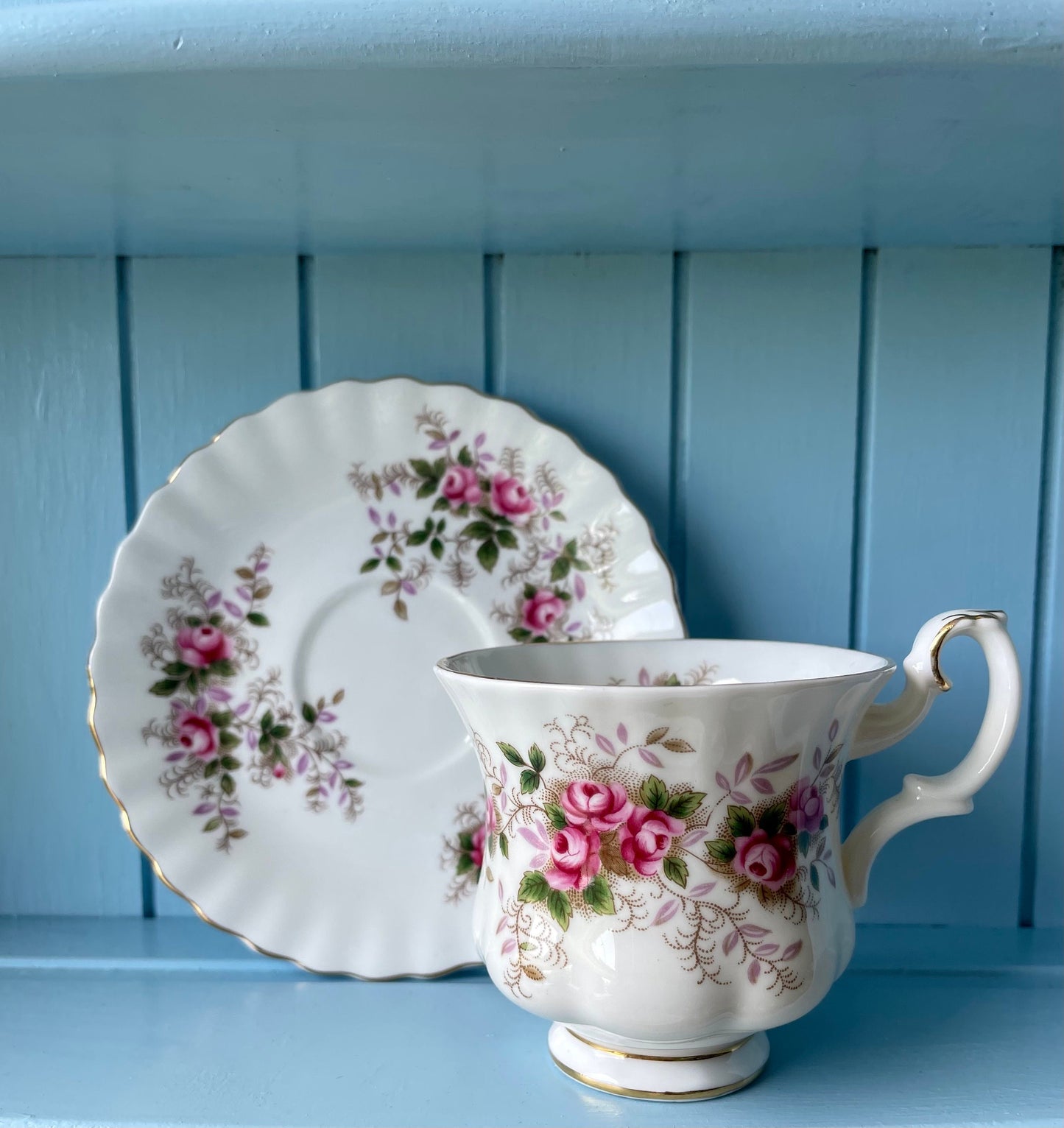 Vintage Royal Albert "Lavender Rose" Lady Sized Coffee Cup & Saucer, Bone China, Previously Loved, HighTea Party, Demitasse, Made England