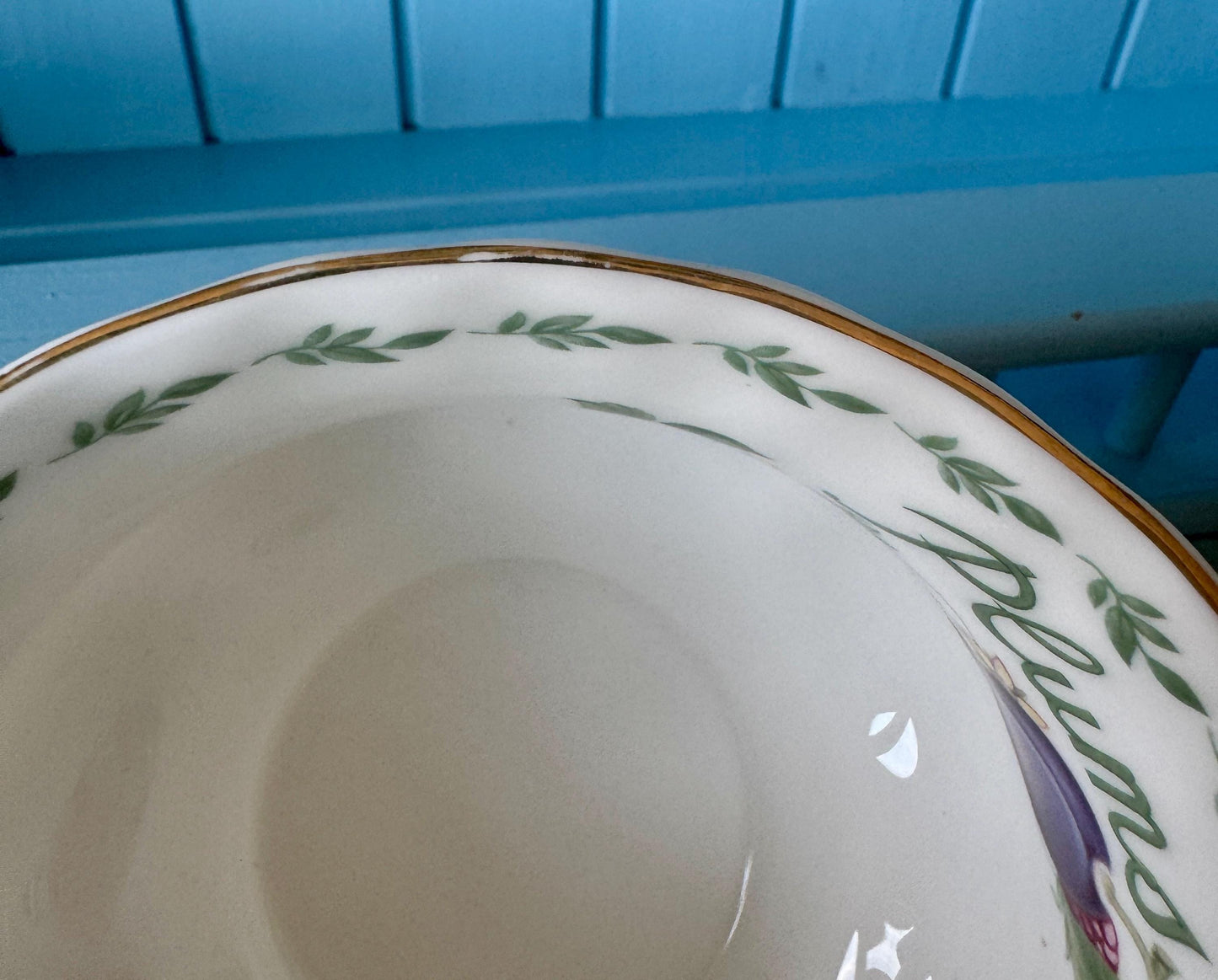 RARE Vintage Royal Albert "Covent Garden" Breakfast Set, Plums, Cereal Breakfast Cup and Saucer, Bone China , Previously Loved, England