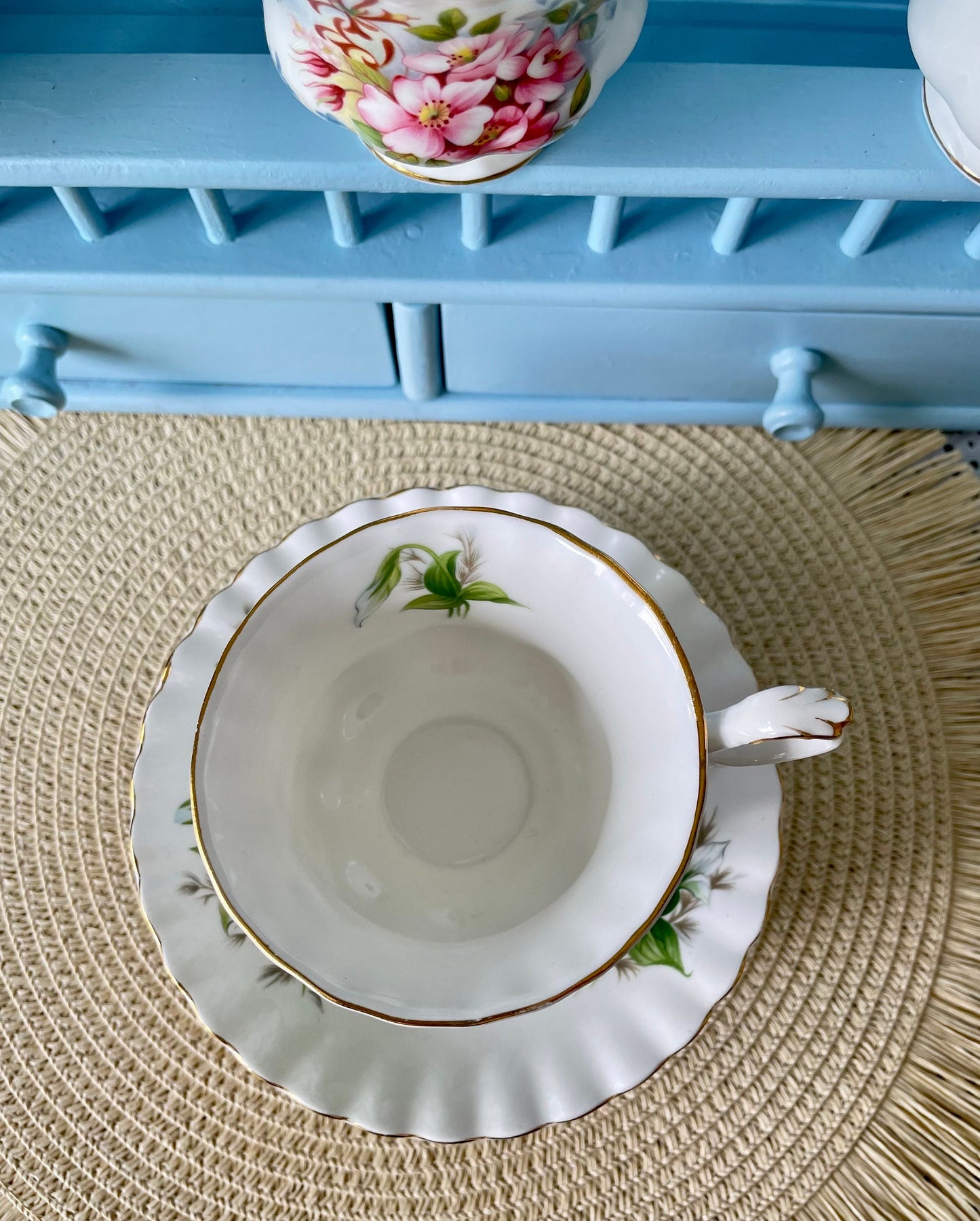 Vintage Royal Albert Trillium Series Male Size TeaCup & Saucer, Fine Bone China, Made In England, HighTea Party, Previously Loved Tea Cup