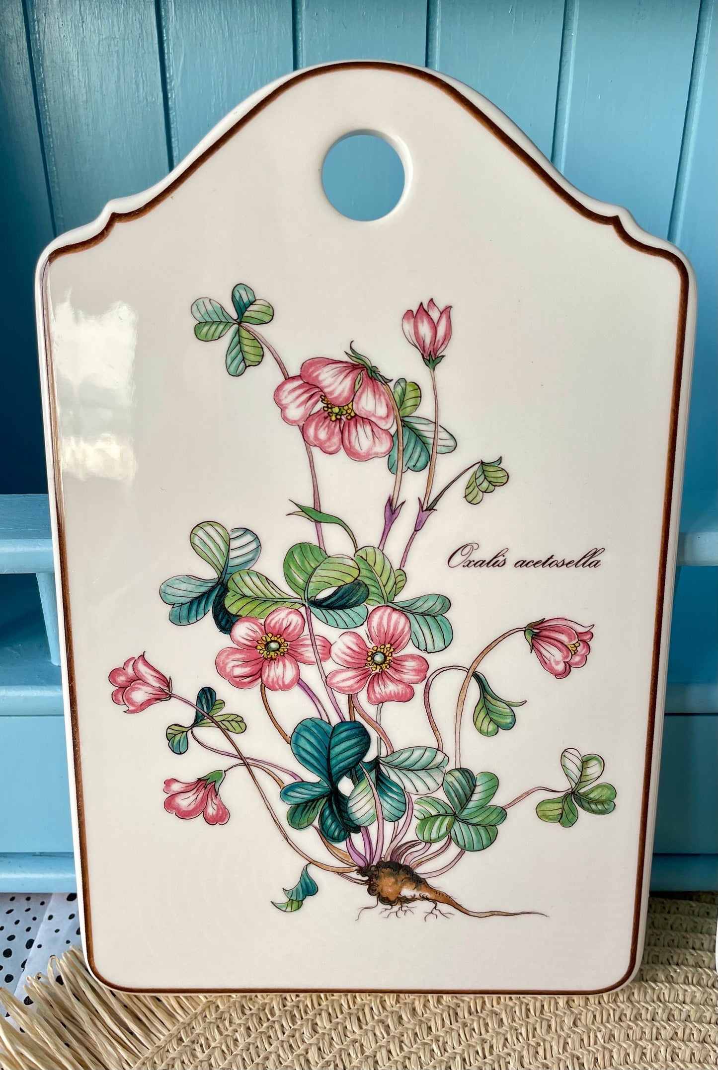 Vintage Villeroy & Boch "Botanica" Cheese Plate, Cheese Board, Oxalis Acetosella Design, Porcelain Germany, Previously Loved, 2 Available