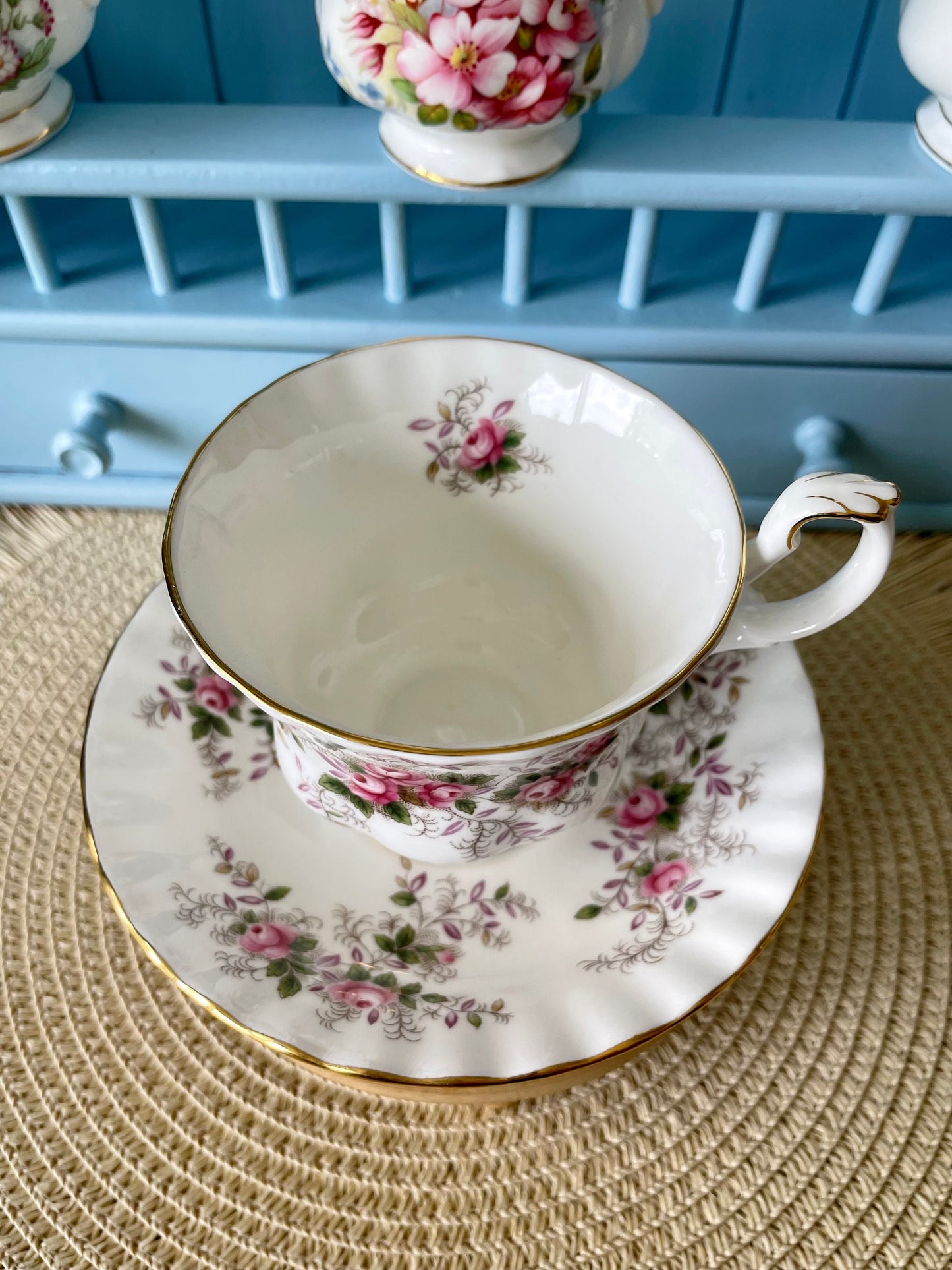Vintage Royal Albert Lavender Rose, Male Sized TeaCup & Saucer, Fine Bone China, Made In England, HighTea Party, Previously Loved Tea Cup.