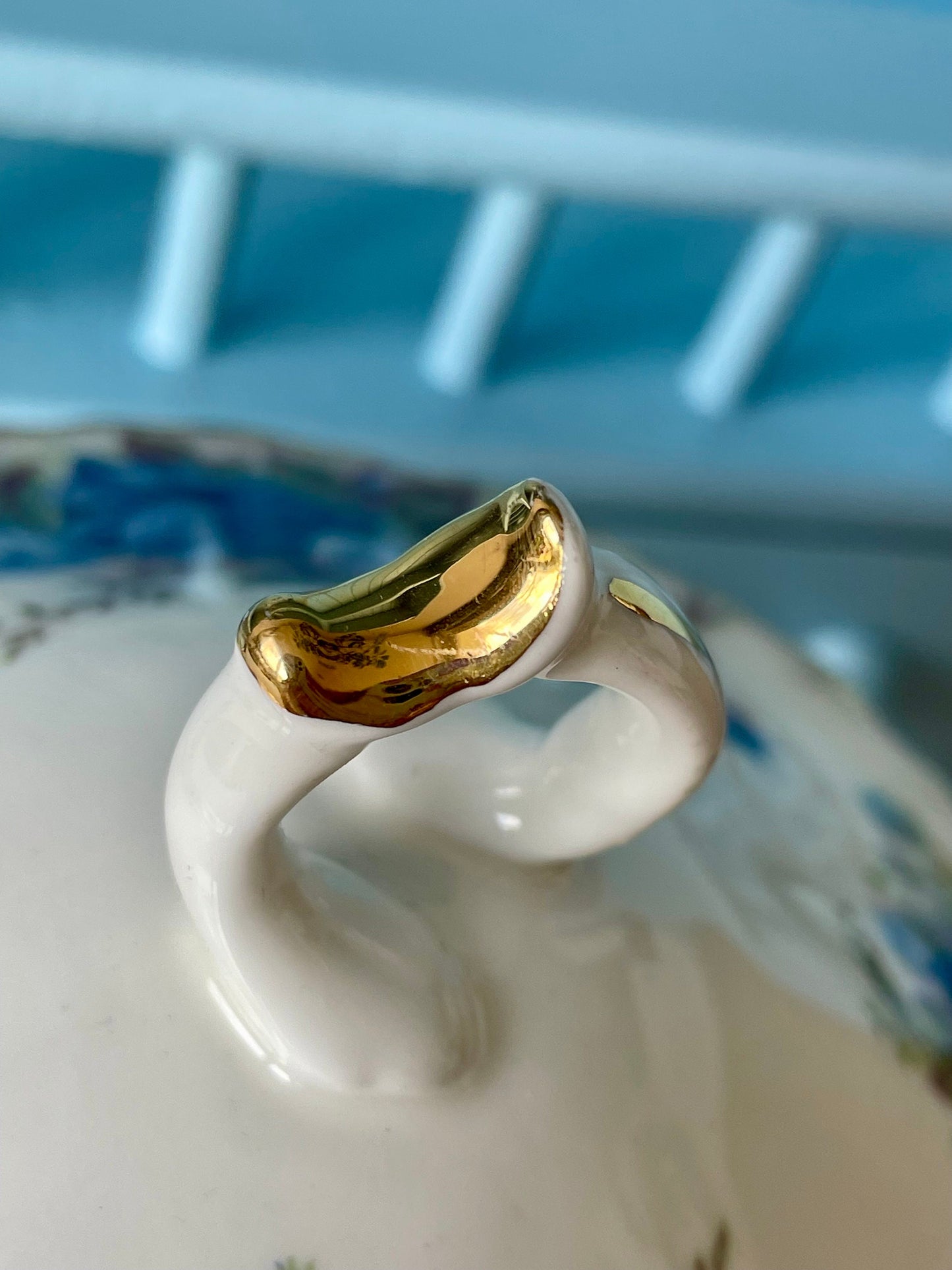 Vintage Royal Albert Moonlight Rose Candy Dish with Lid, Blue Roses & Gold Trim, Perfect for Candy, Bonbon Dish, English Bone China