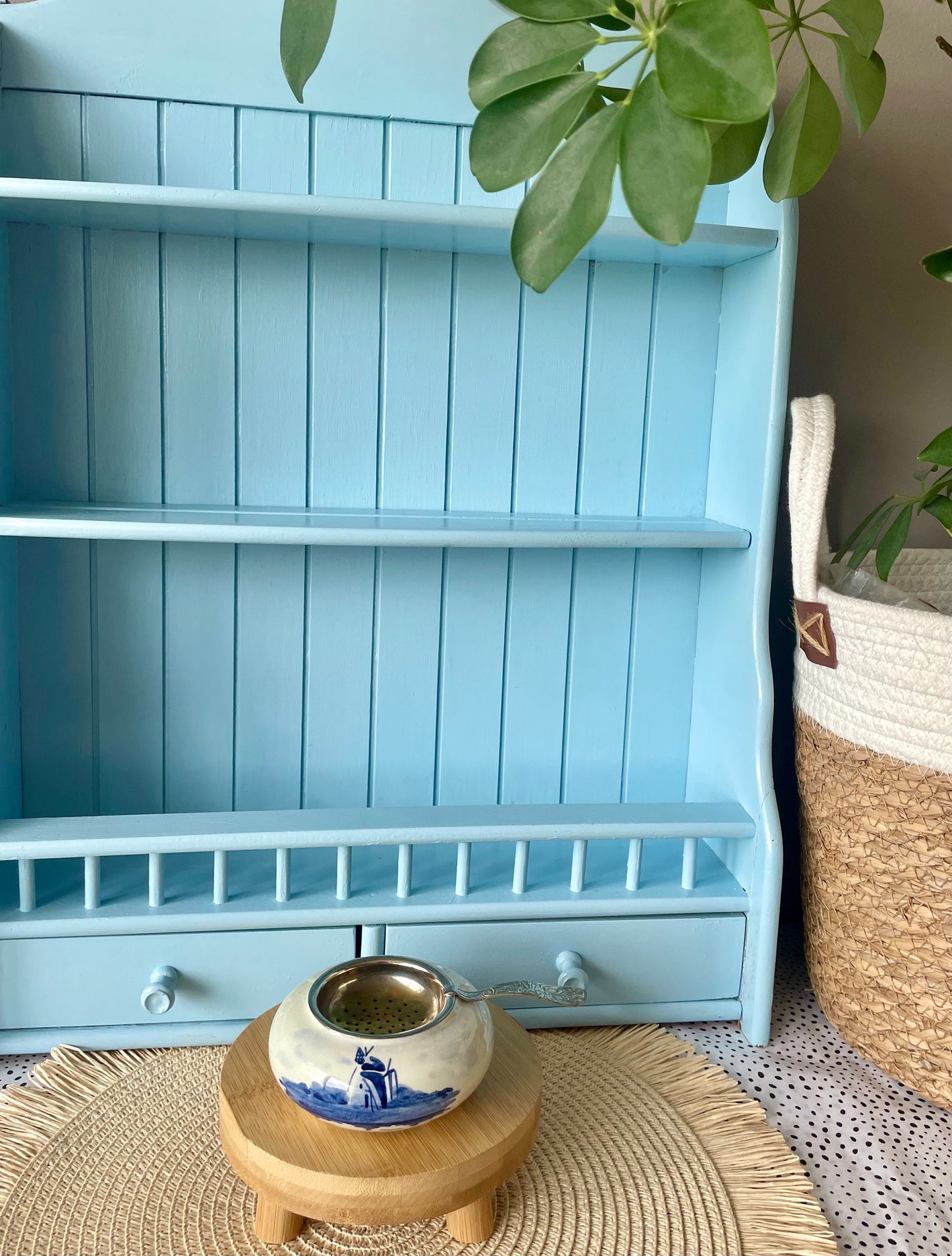 Beautiful Silver Plated Tea Strainer 'Delft Blauw', Previously Loved, Collectors Item, Vintage Gift, Porcelain Drip Bowl, Handpainted Delft