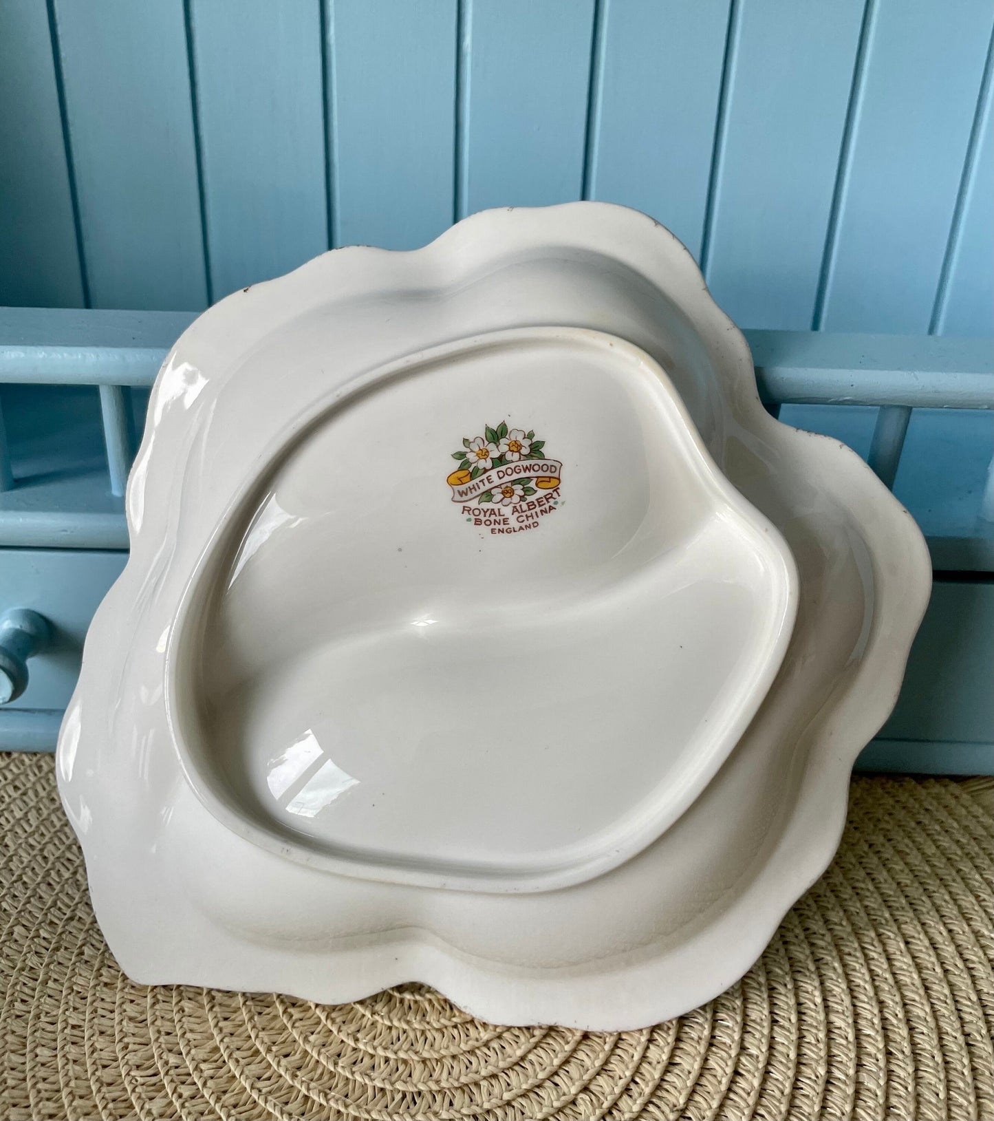 Hard To Find Vintage Royal Albert Dogwood Leaf Shaped Dish, Bonbon Dish, Previously Loved, Perfect For High Tea's Or Add To Collection