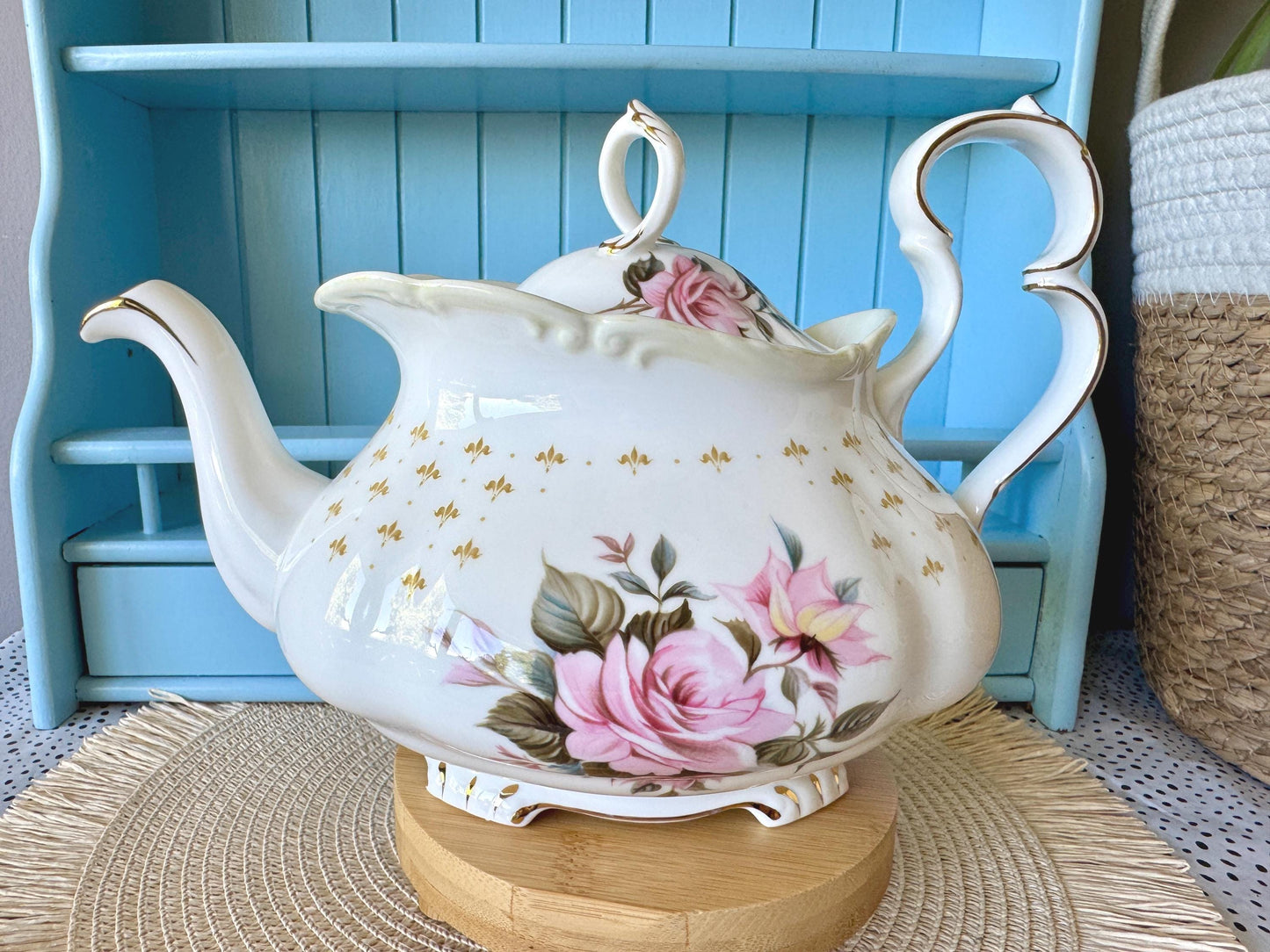 Extremely Rare Royal Albert Marie Louise Teapot, Rarer Than Senorita, Vintage Collectors Piece, Hard 2 Find, 10 Inch Teapot, Made in England