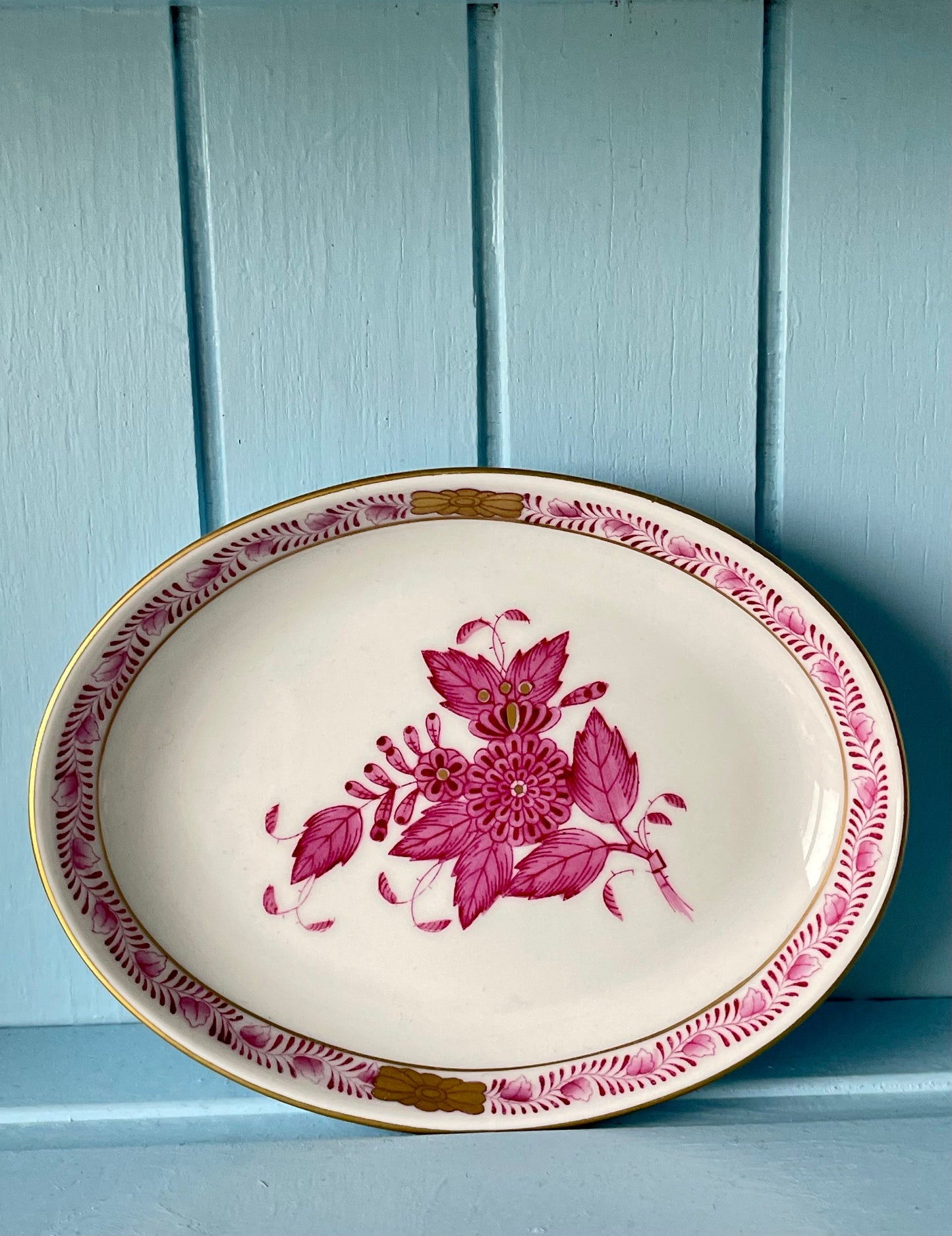 Sweet Vintage Herend Apponyi Raspberry Small Trinket Dish, HandPainted Hungarian Porcelain, Previously Loved, Perfect Gift For Herend Lovers