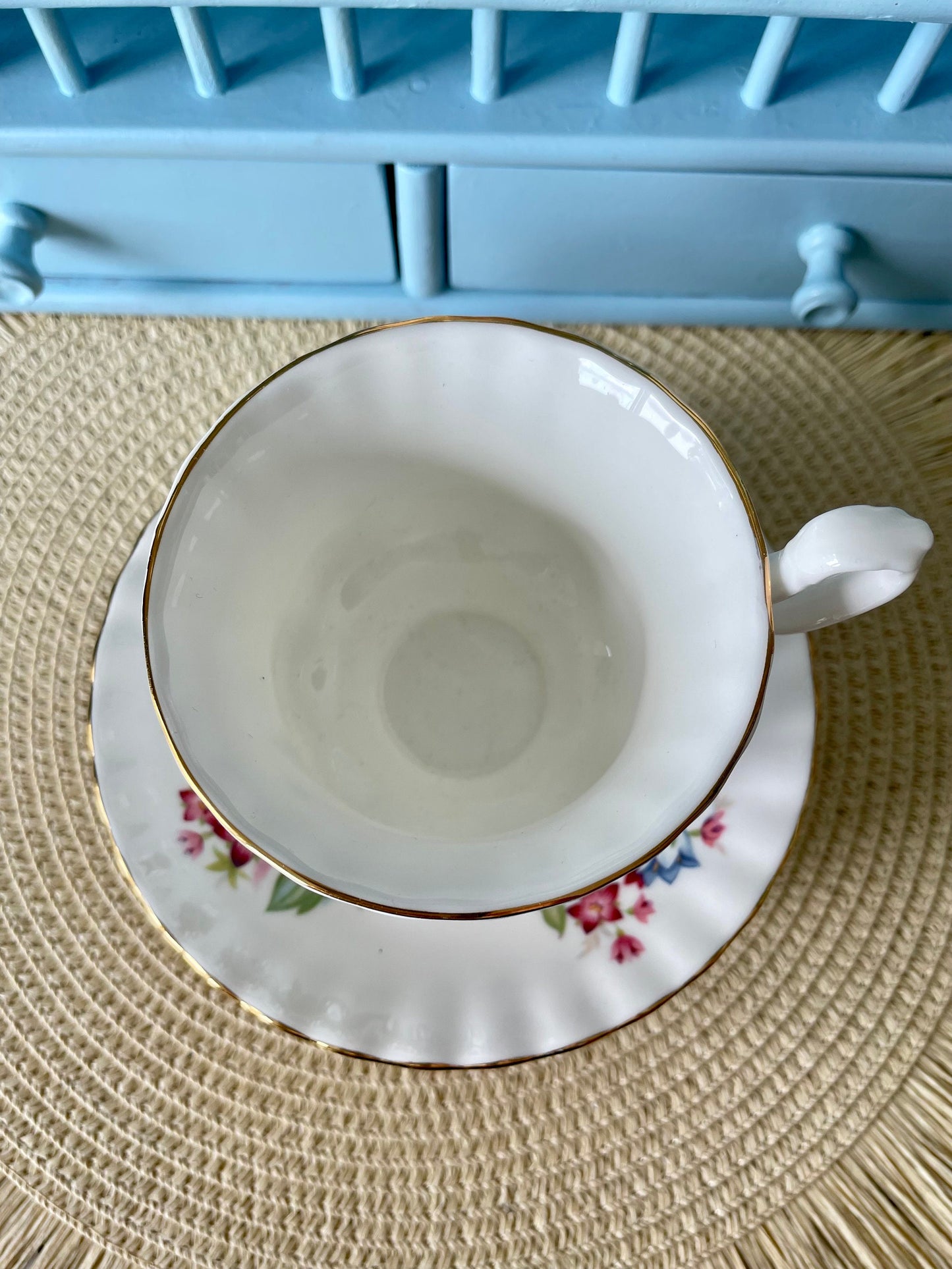 Vintage Royal Albert Bourton Summertime Series Male Sized TeaCup & Saucer, Fine Bone China, Made In England, HighTea Party, Previously Loved