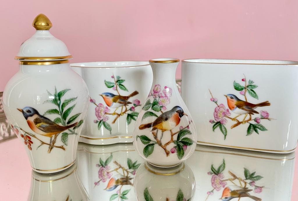 Rare Multiple Vintage Herend Bird Series, Spoon Vases, Milk Jug, Trinket Dish, HandPainted, Previously Loved, Perfect For Herend Collectors