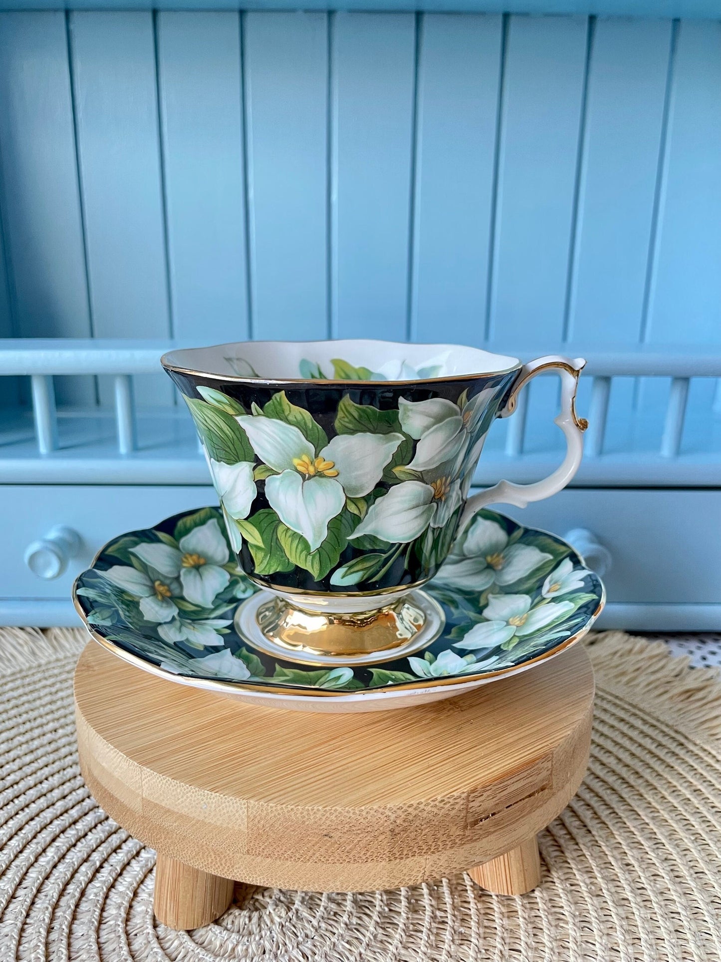 Vintage Royal Albert "Trillium" Provincial Flowers TeaCup & Saucer, Fine Bone China, Previously Loved Vintage, HighTea Party, Male Sized