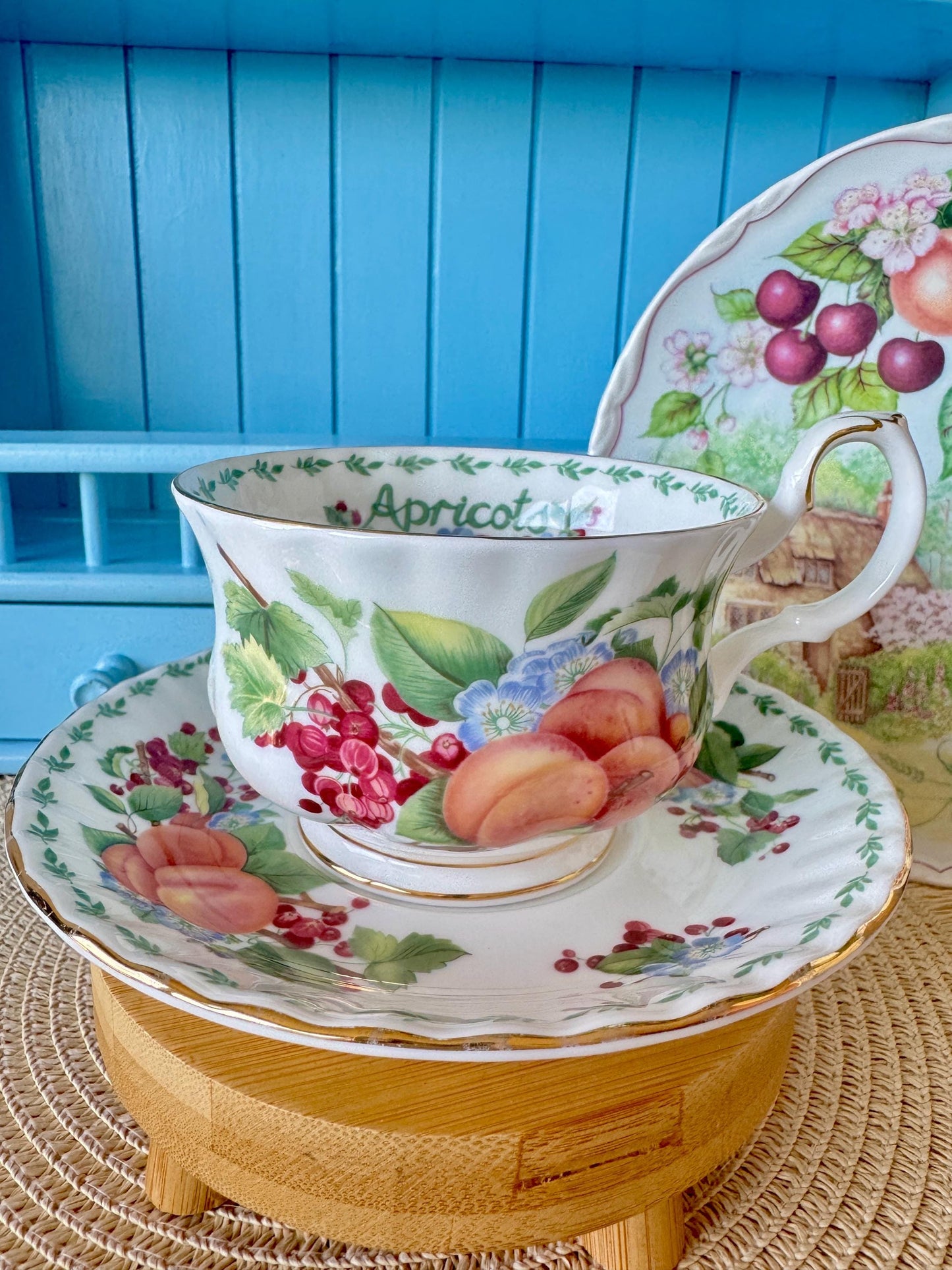 RARE Vintage Royal Albert "Covent Garden" Breakfast Set, Apricots, Cereal Breakfast Cup and Saucer, Bone China , Previously Loved, England