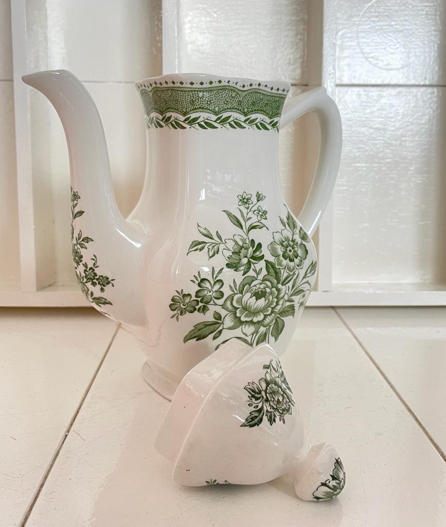Vintage Green Floral Stratford Teapot by W.H. Grindley & Co, Previously Loved Timeless Elegance, Perfect Addition to Your Teatime Collection